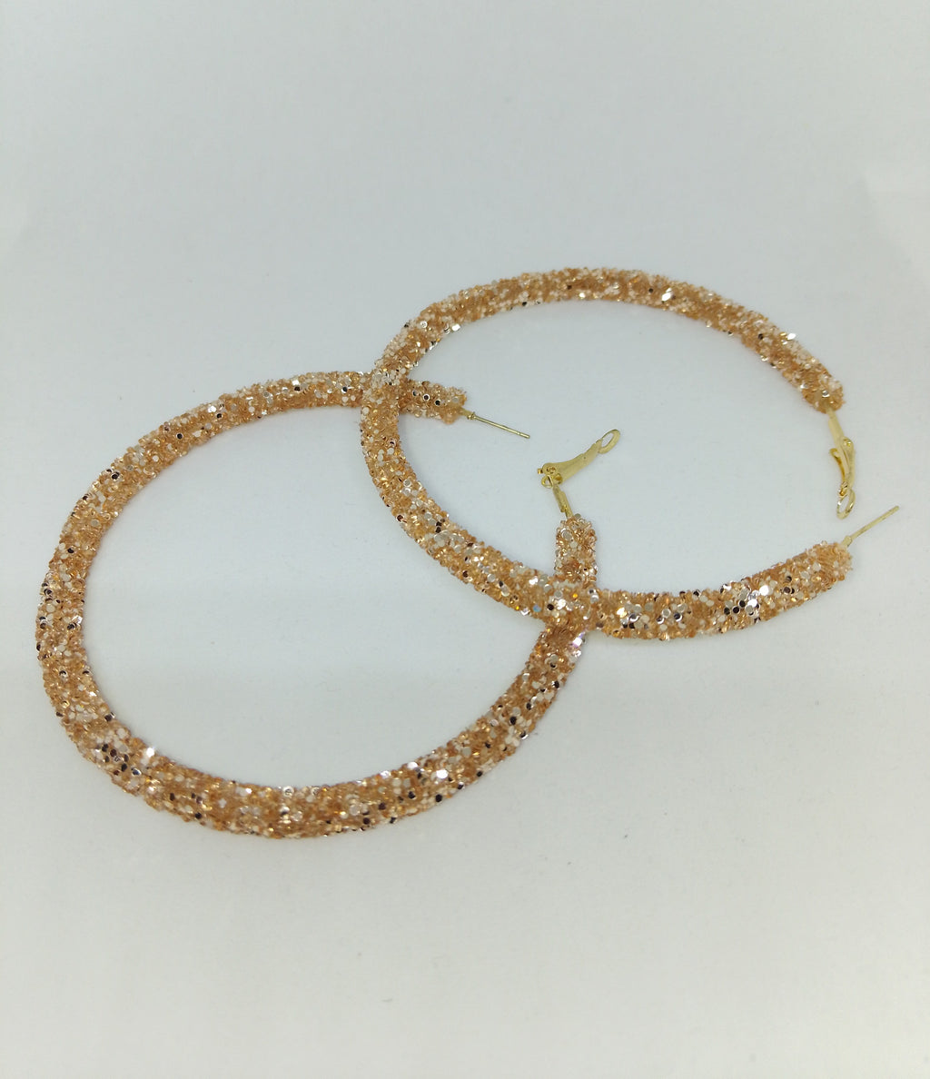 Imperial Golden Allure Flakes Halo Hoop Earrings