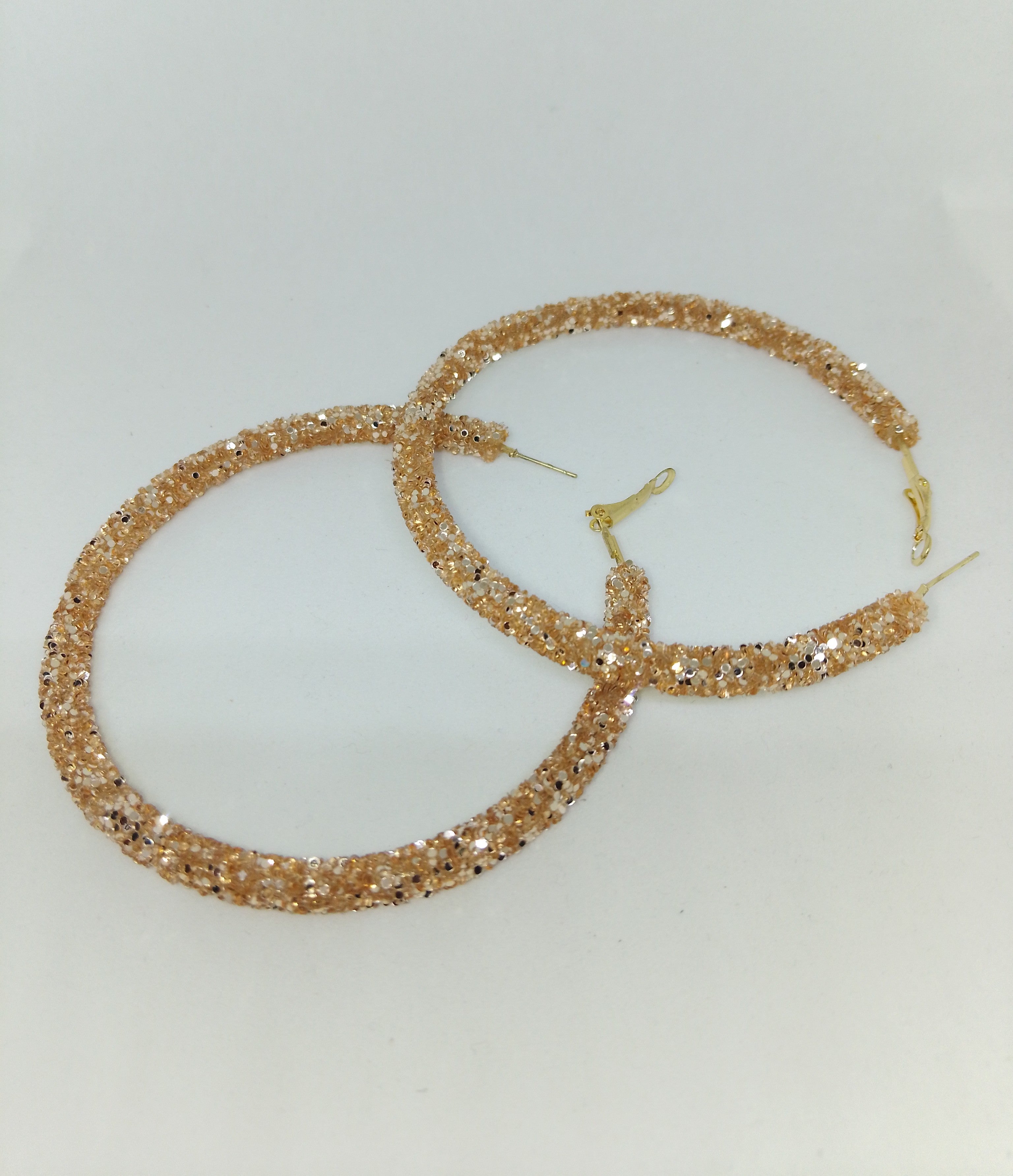 Imperial Golden Allure Flakes Halo Hoop Earrings