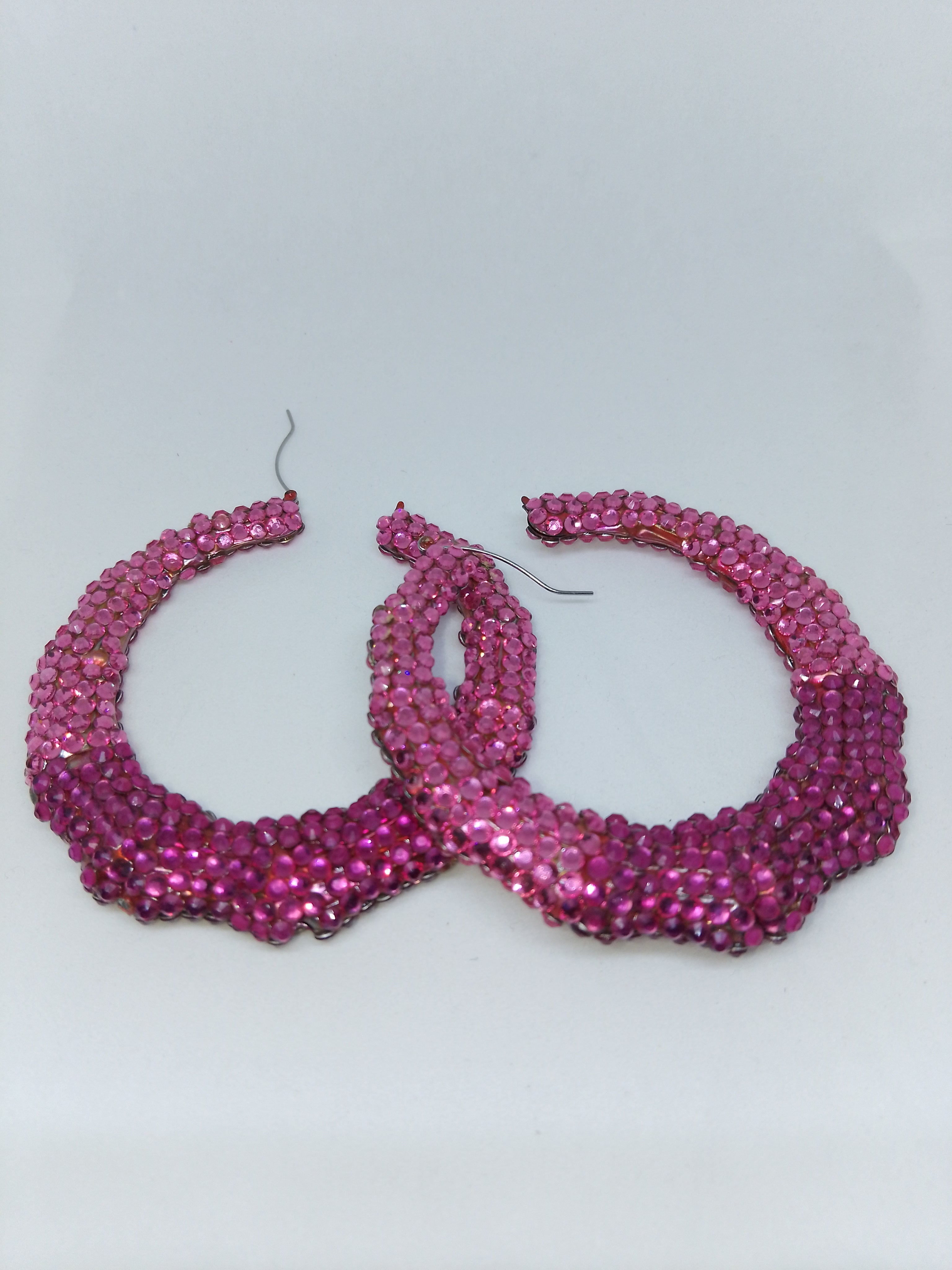 T - Vintage Cabernet Fiesta Berry Ruby Retro Bamboo Hoop Earrings