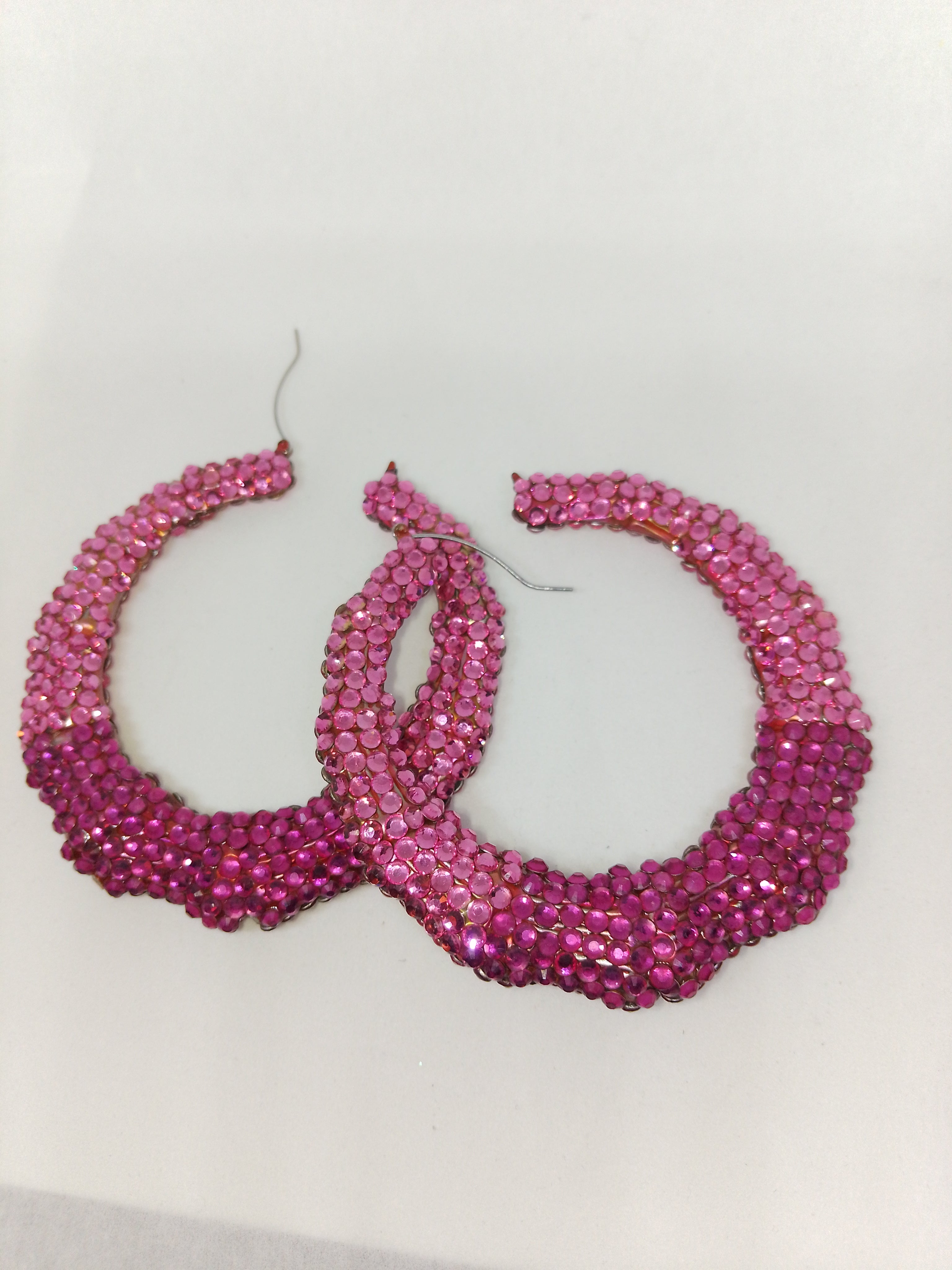 T - Vintage Cabernet Fiesta Berry Ruby Retro Bamboo Hoop Earrings
