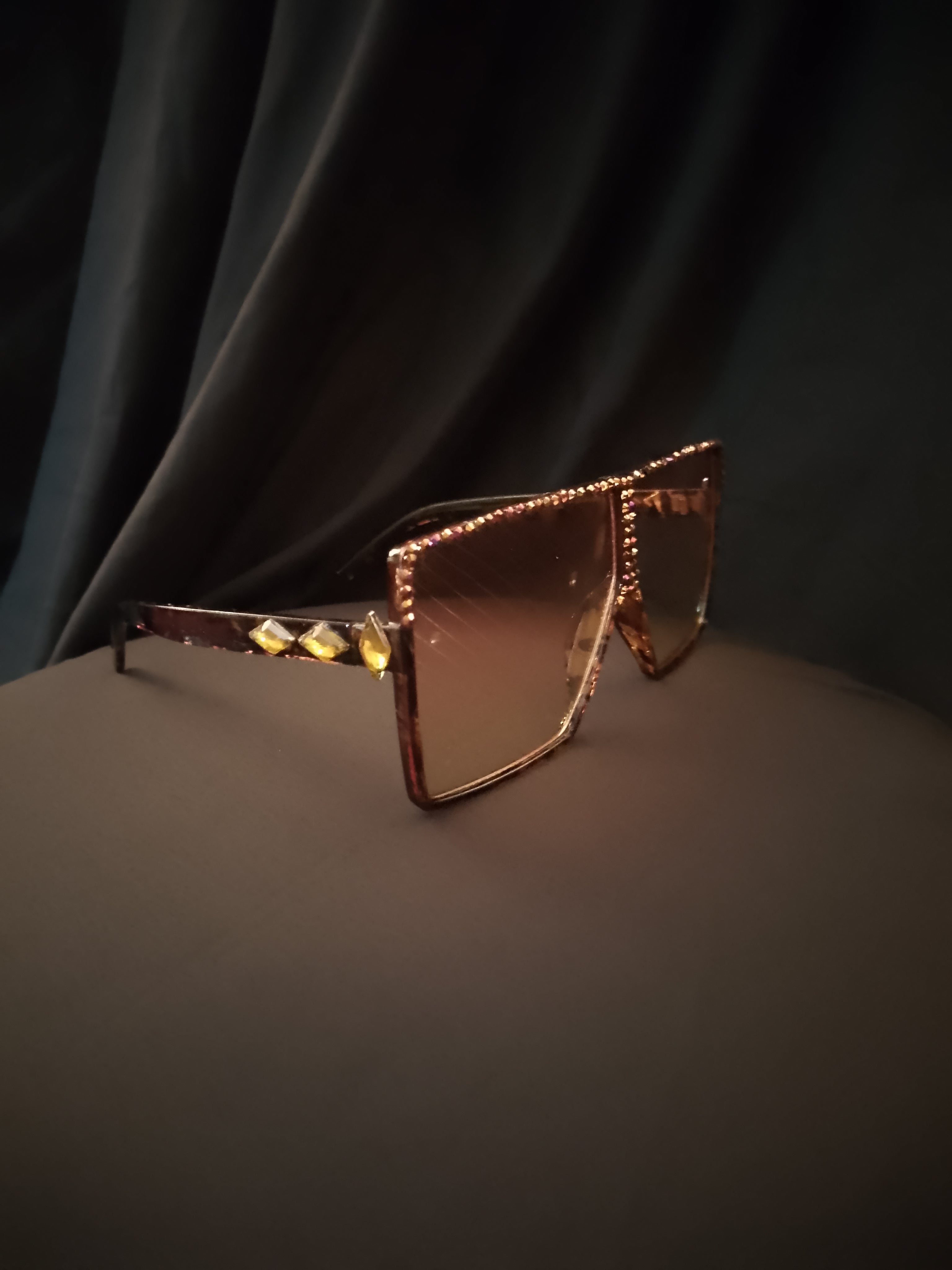 Majestic Wild Cat Cinnamon Crystal Frame Shades Glasses