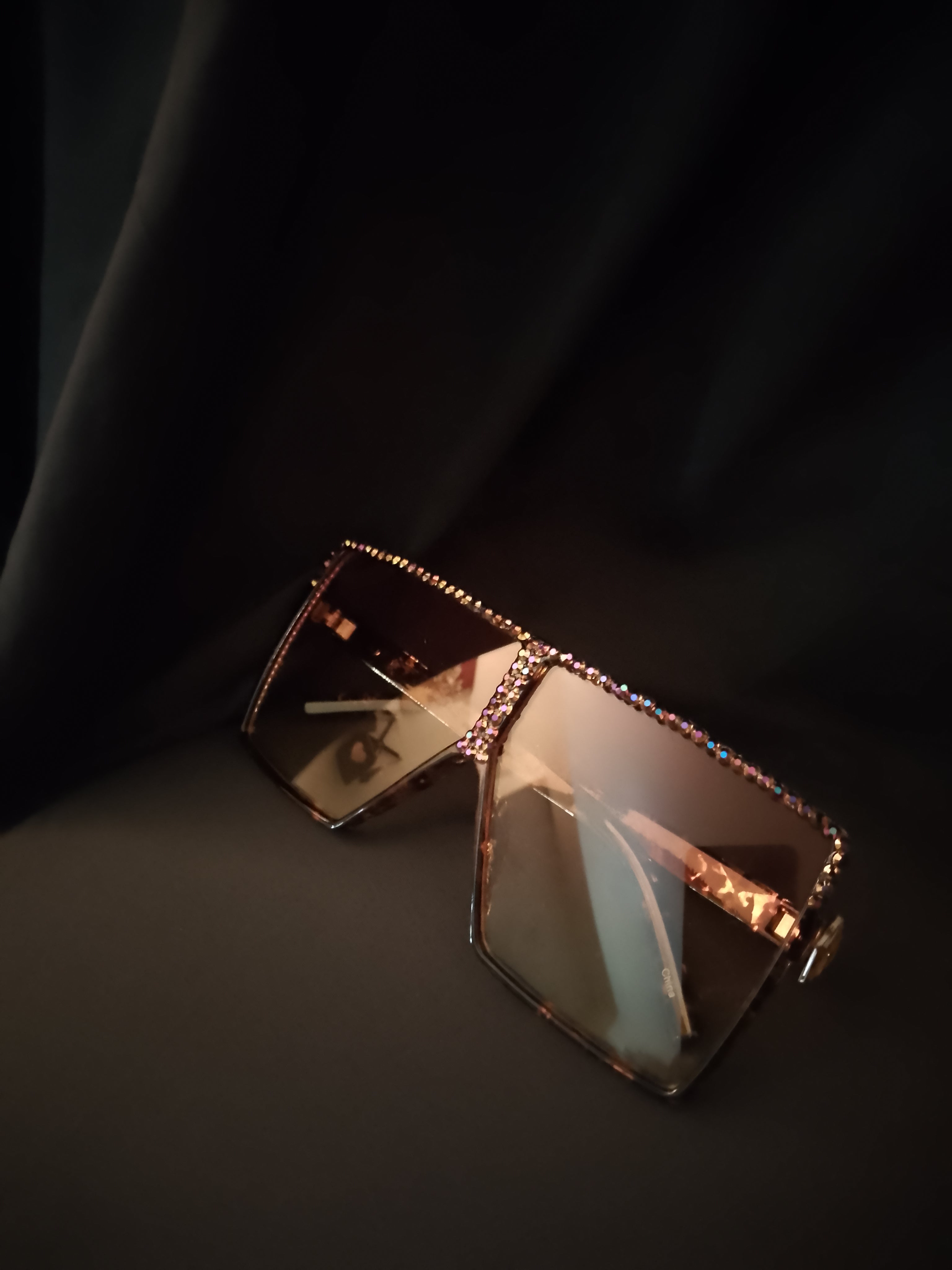 Majestic Wild Cat Cinnamon Crystal Frame Shades Glasses