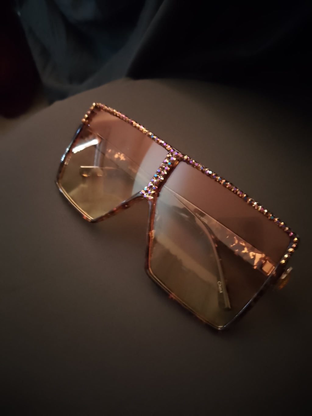 Majestic Wild Cat Cinnamon Crystal Frame Shades Glasses