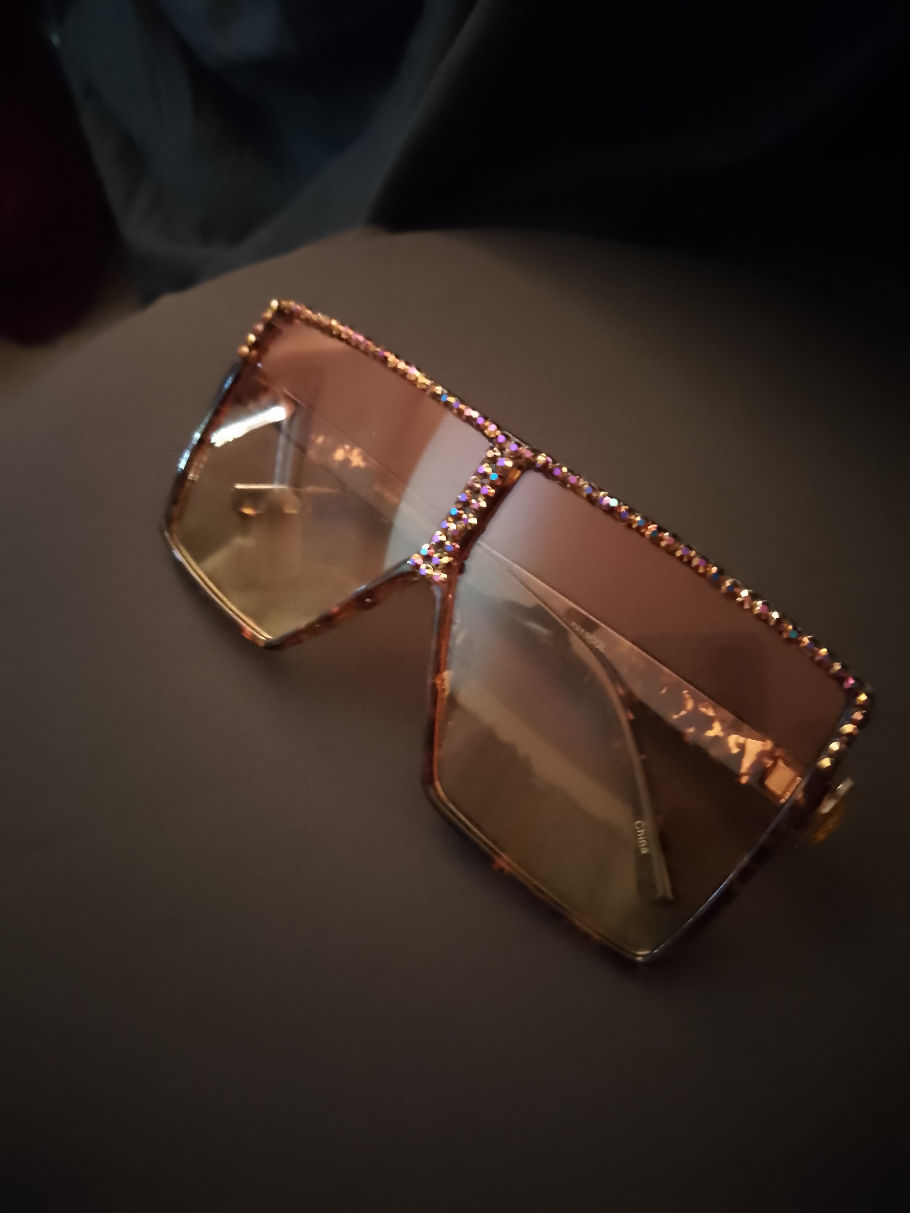 Majestic Wild Cat Cinnamon Crystal Frame Shades Glasses