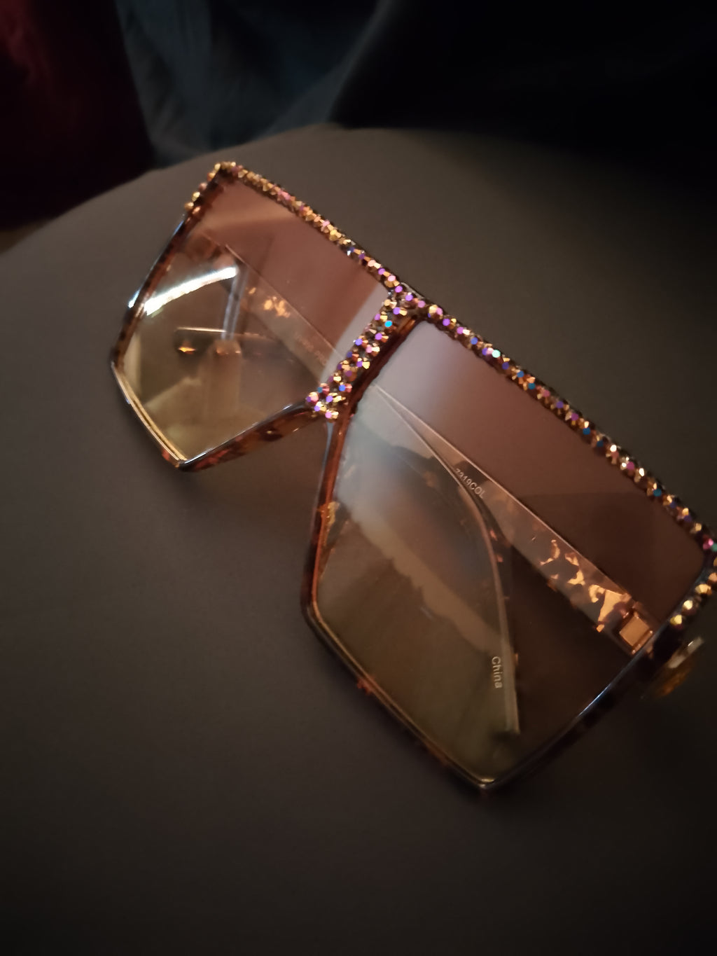Majestic Wild Cat Cinnamon Crystal Frame Shades Glasses