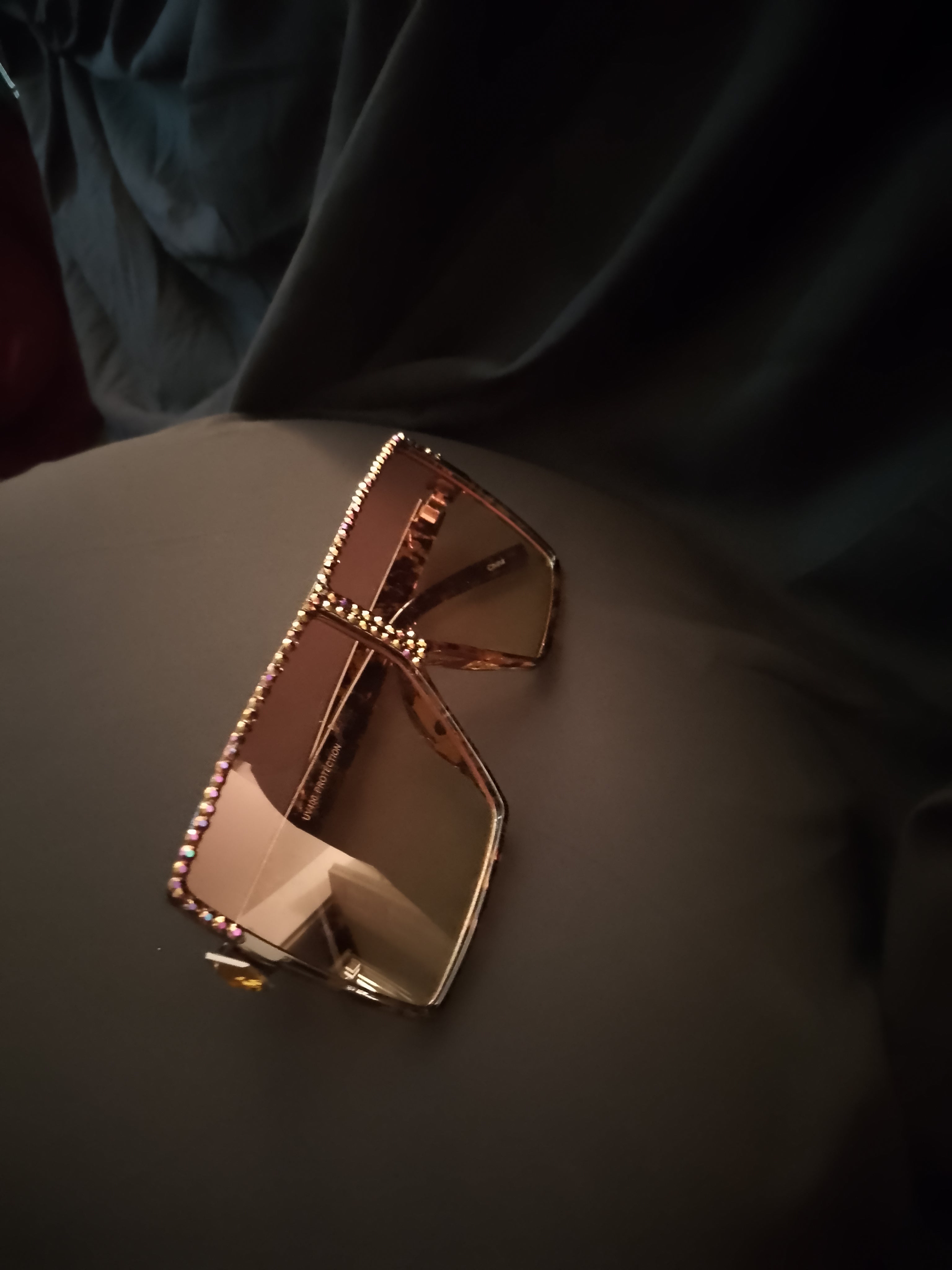 Majestic Wild Cat Cinnamon Crystal Frame Shades Glasses