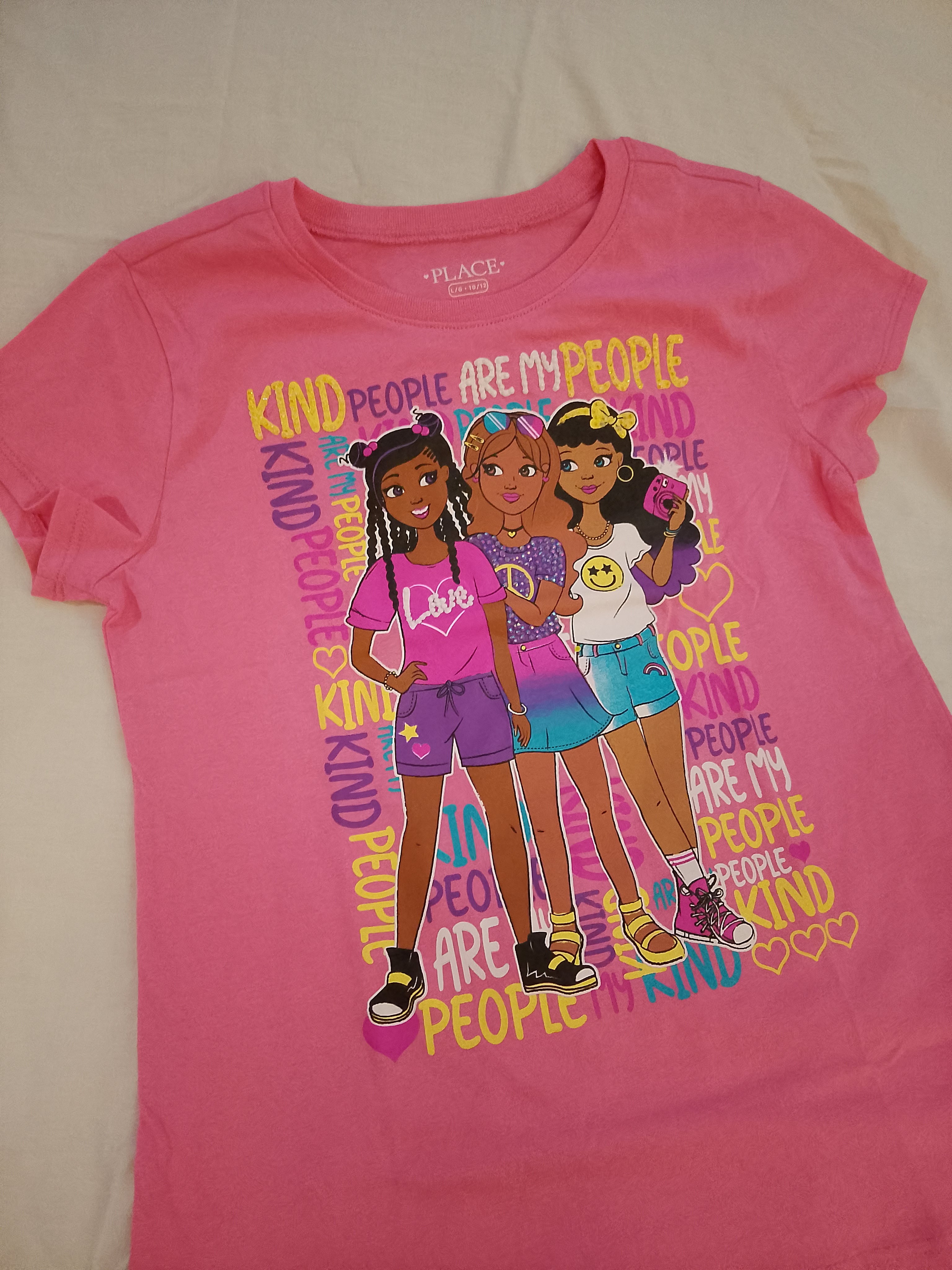 Lovely Girl's T - Shirt Short Sleeve With Gems Design - Style 121