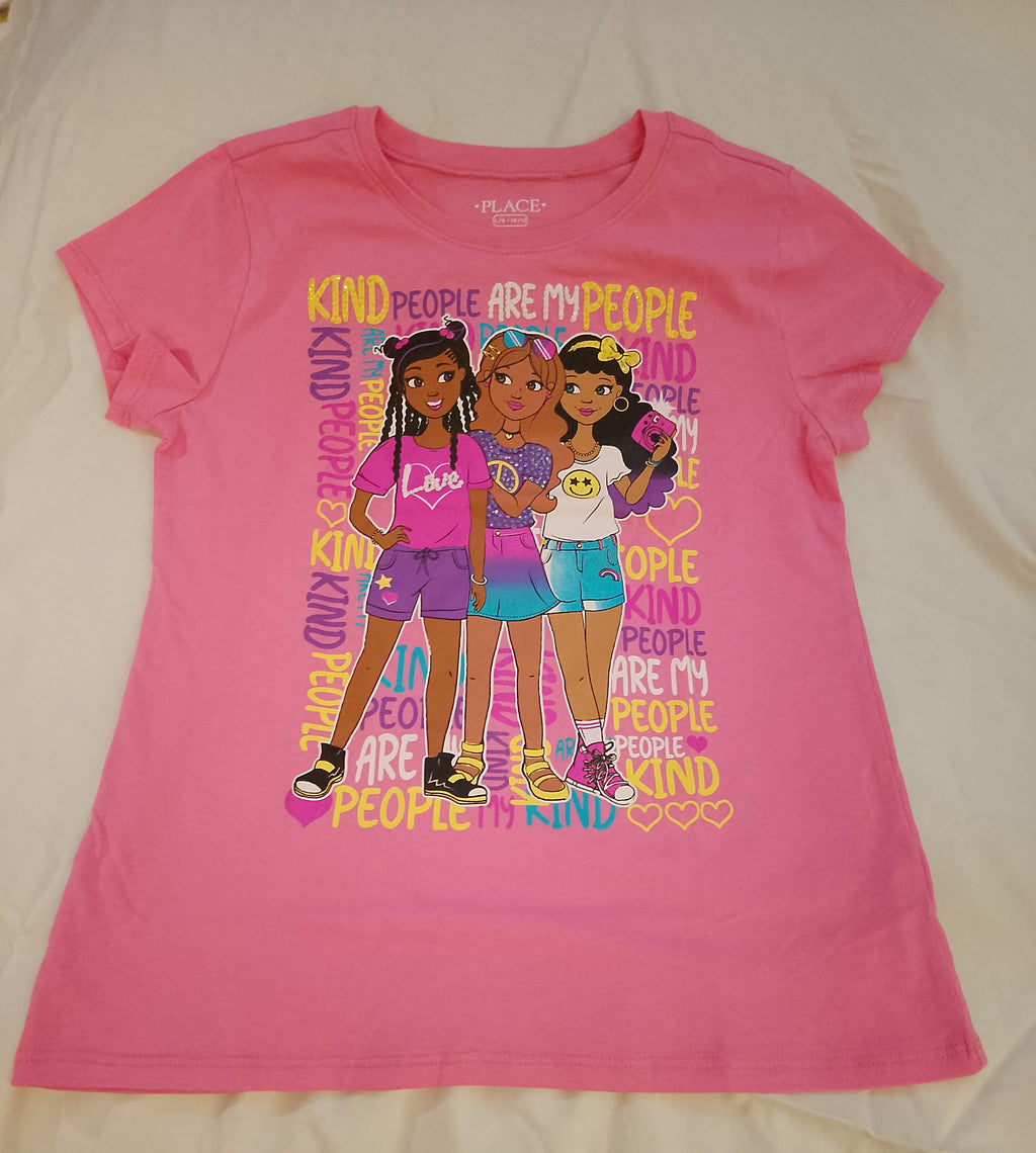 Lovely Girl's T - Shirt Short Sleeve With Gems Design - Style 121