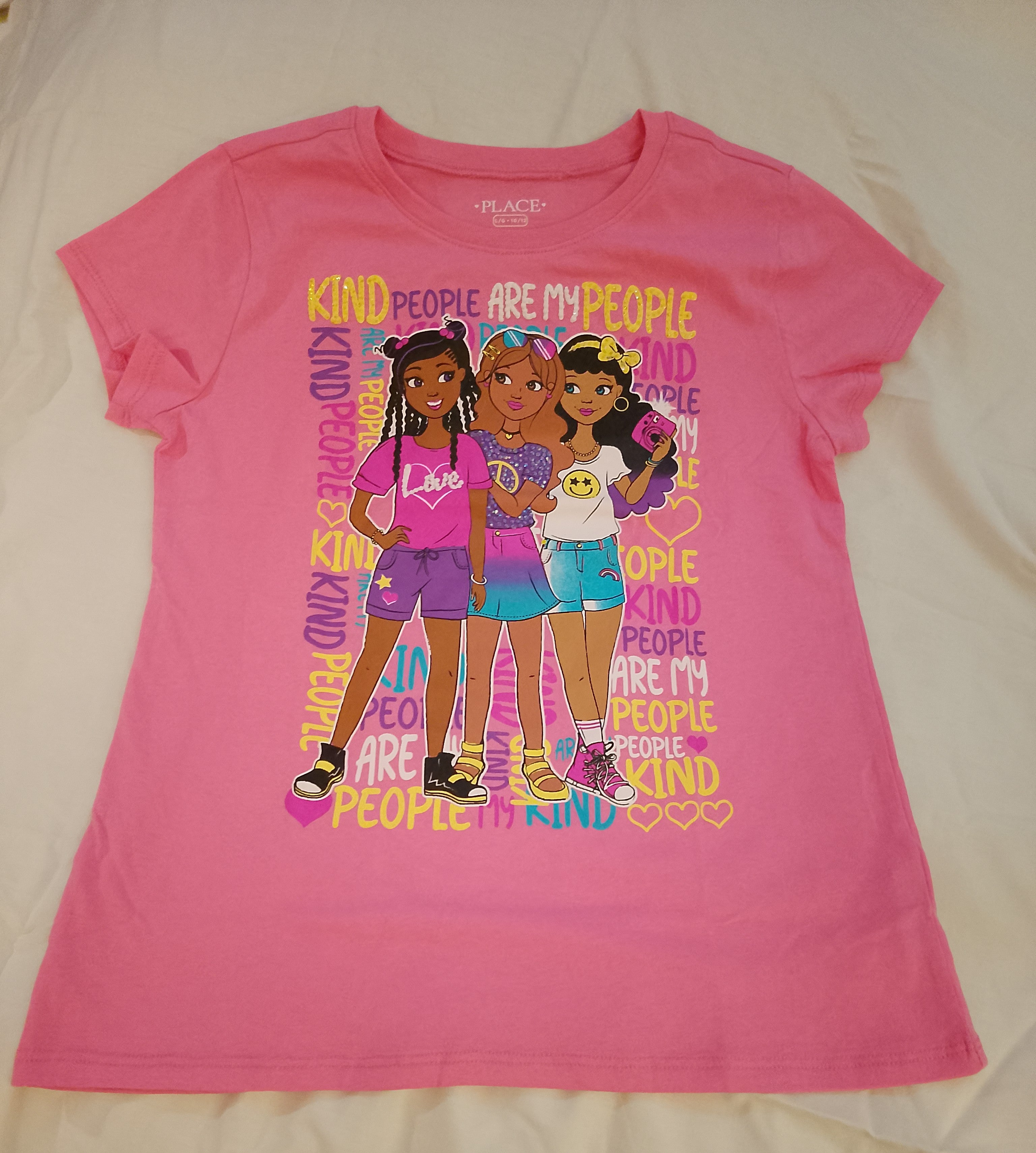Lovely Girl's T - Shirt Short Sleeve With Gems Design - Style 121