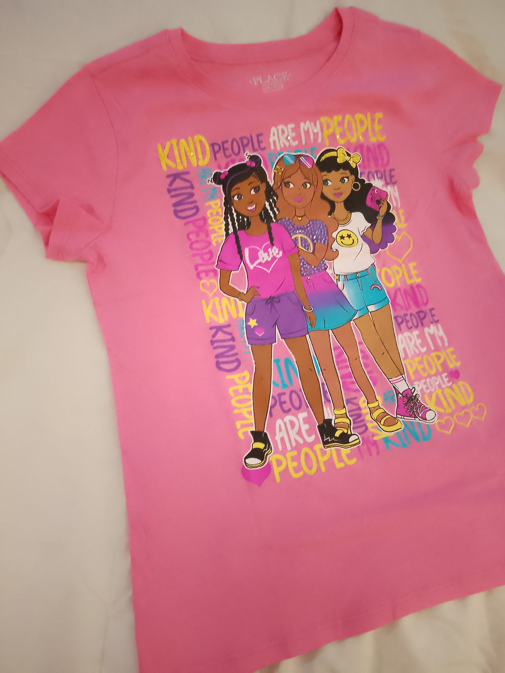 Lovely Girl's T - Shirt Short Sleeve With Gems Design - Style 121