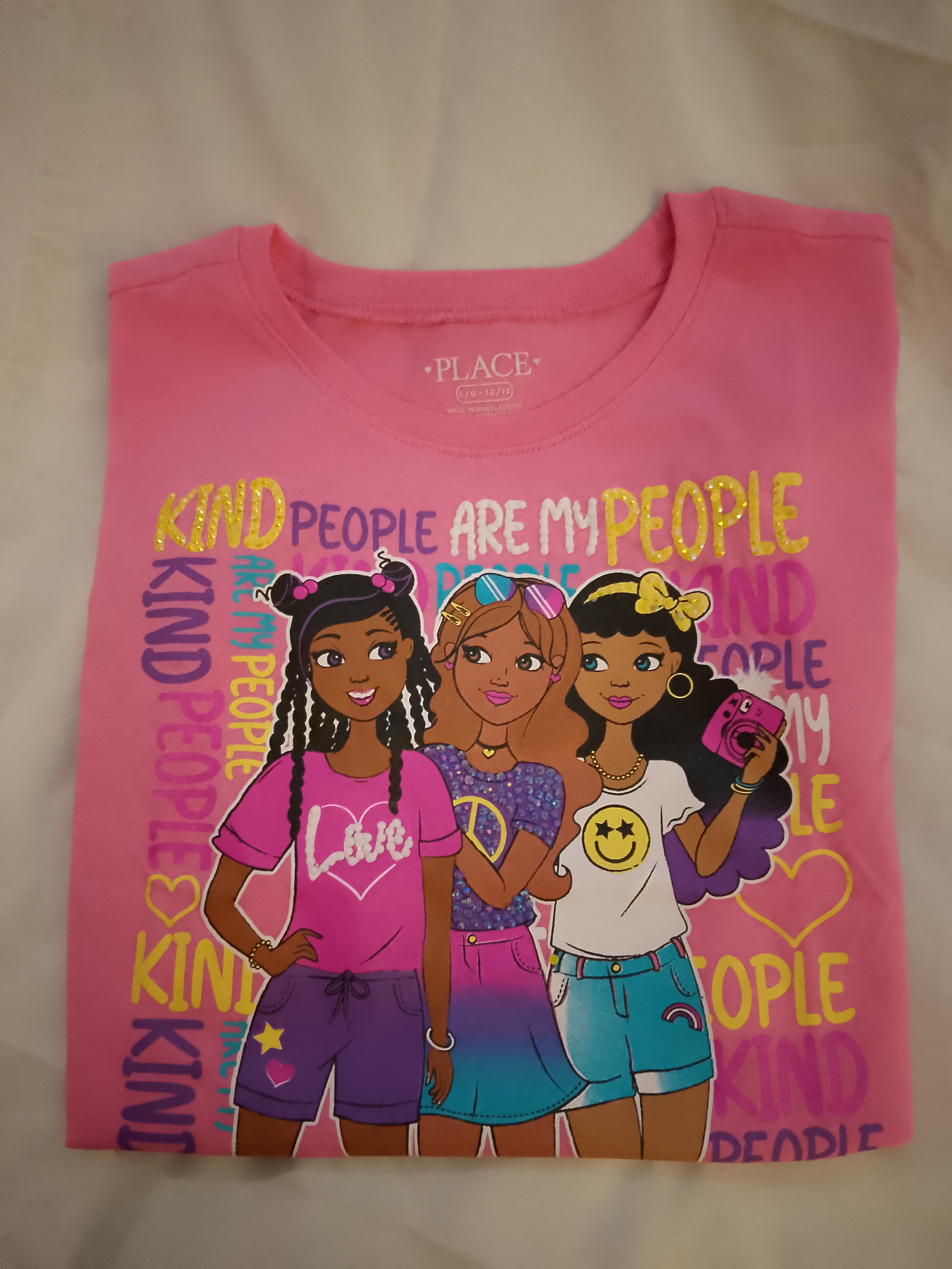 Lovely Girl's T - Shirt Short Sleeve With Gems Design - Style 121