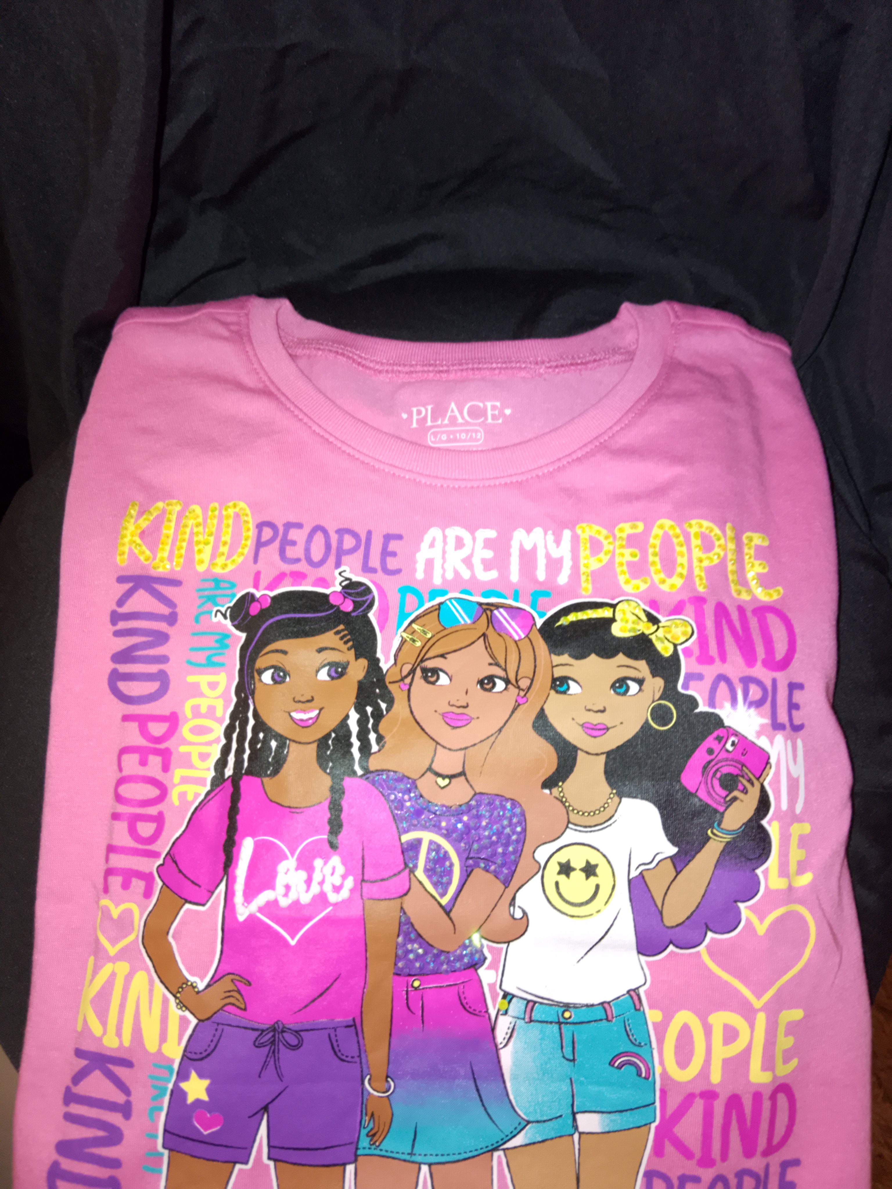 Lovely Girl's T - Shirt Short Sleeve With Gems Design - Style 121