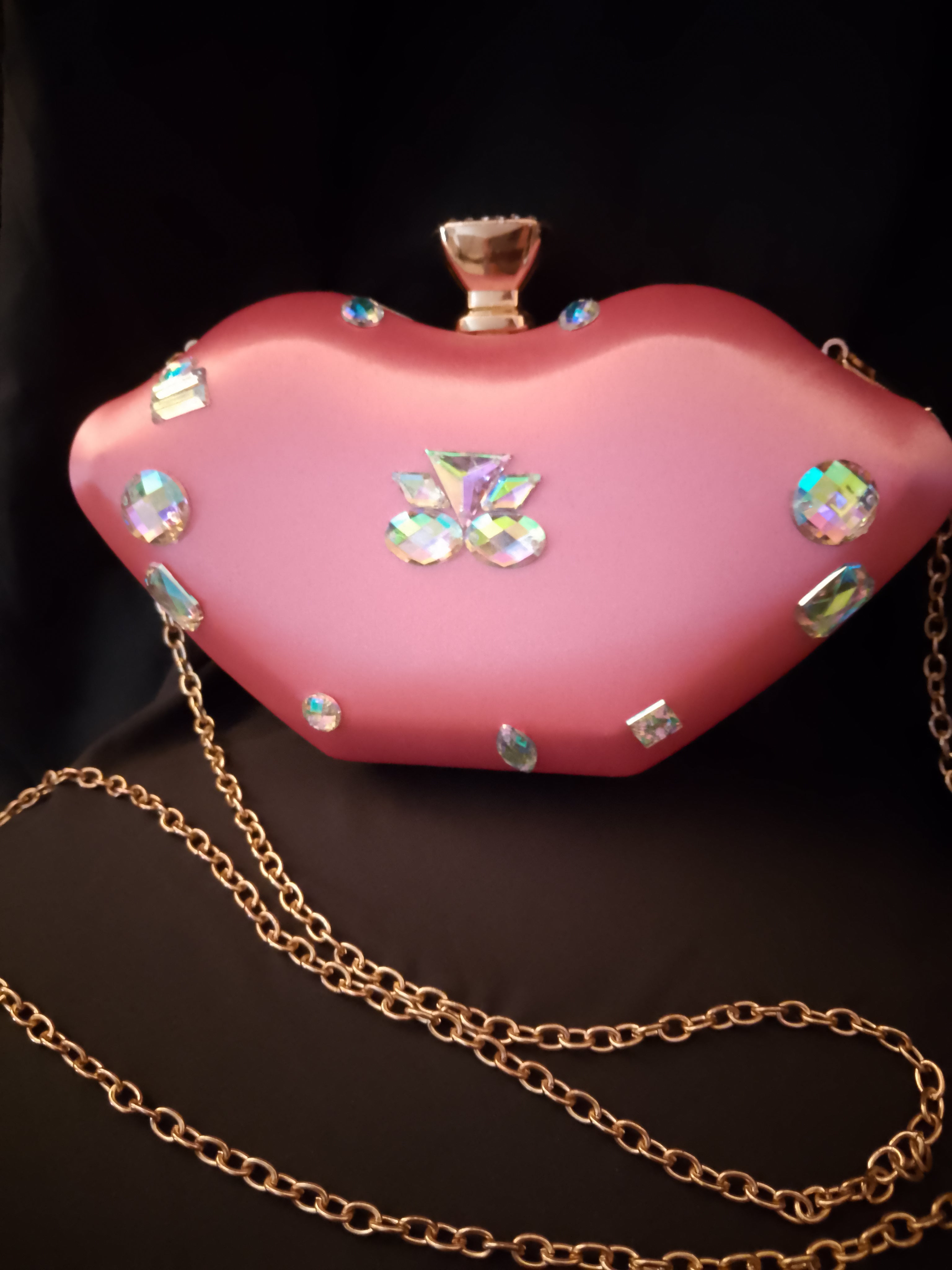 Powder Pink Fancy Tender Kiss Me Clutch Purse Bag