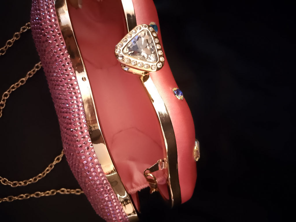 Powder Pink Fancy Tender Kiss Me Clutch Purse Bag