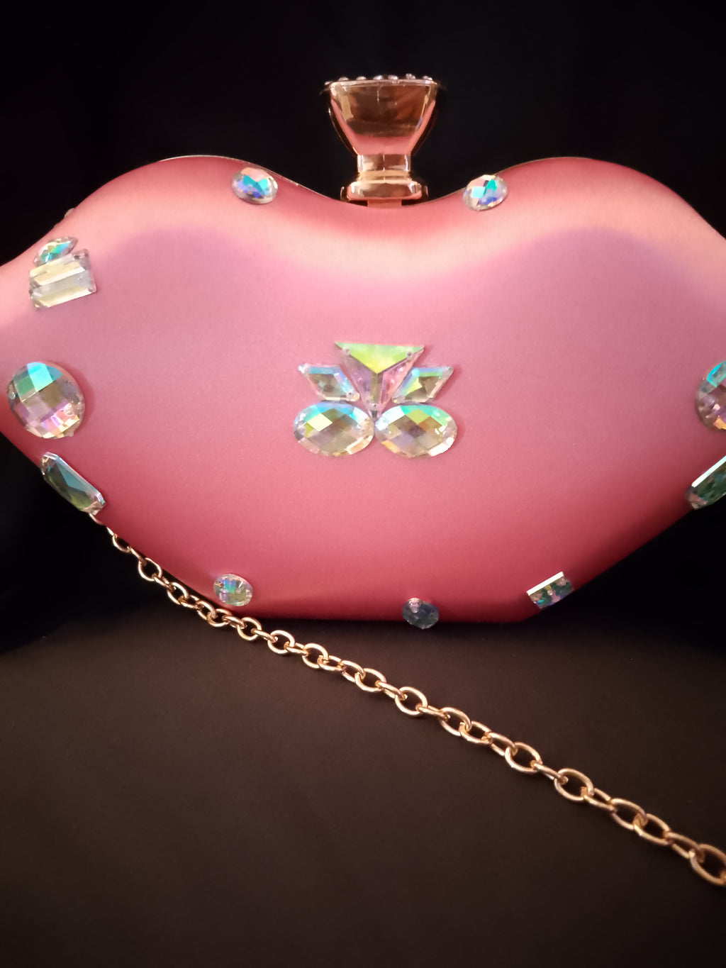 Powder Pink Fancy Tender Kiss Me Clutch Purse Bag