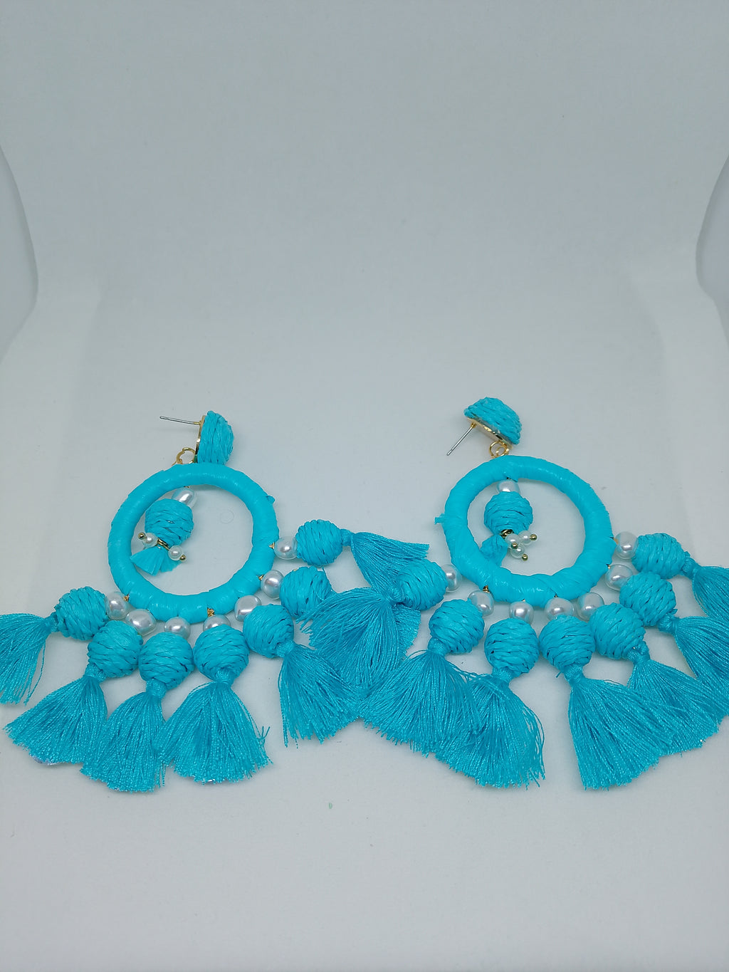 Meridian Dynasty Turquoise Flared Swan Statement Dangle Earrings