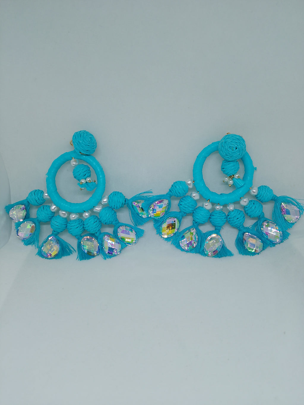 Meridian Dynasty Turquoise Flared Swan Statement Dangle Earrings