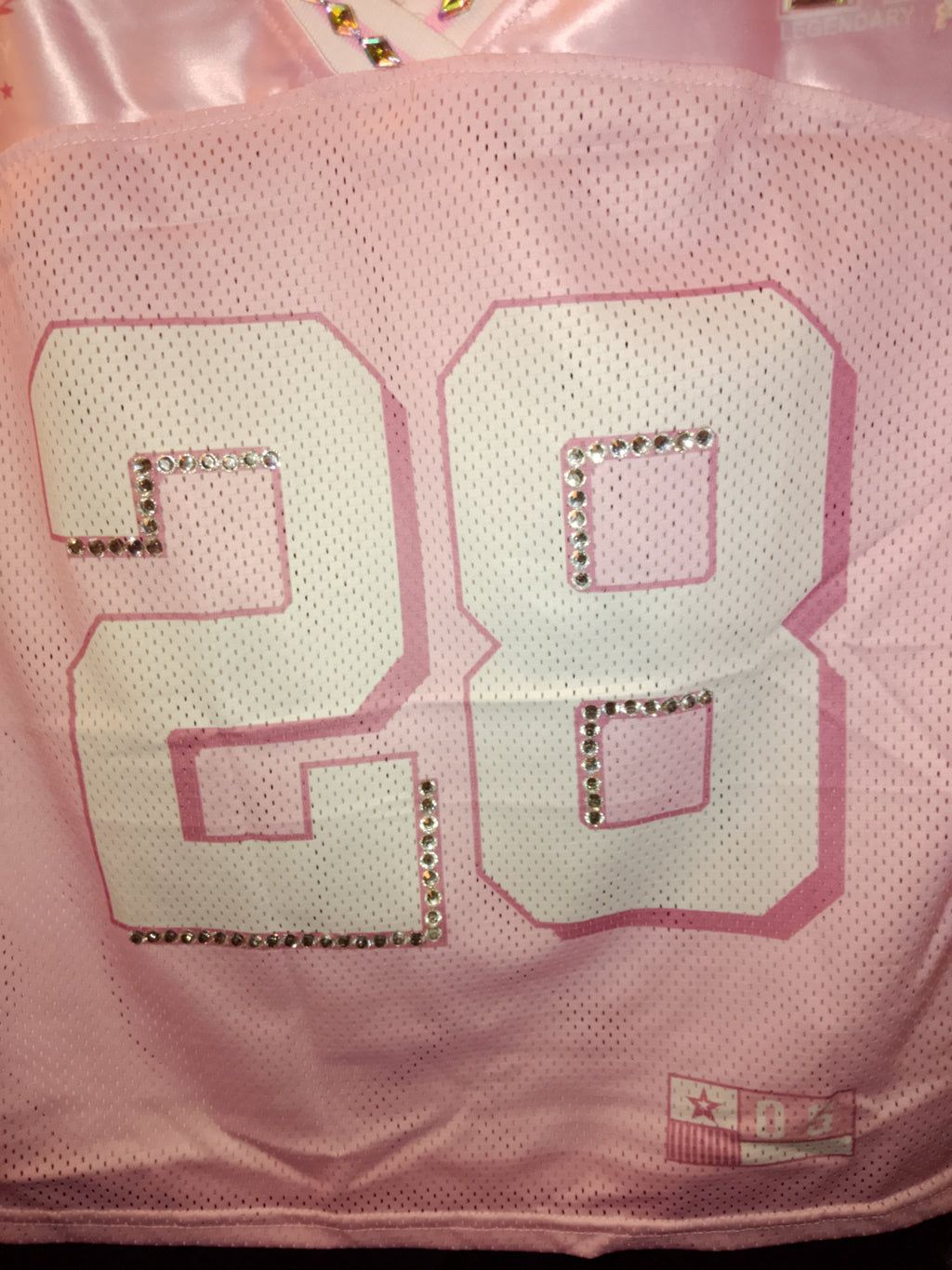 Iconic Jeweled Embellished Pink Frost Mesh Girl's Sports Short Sleeve Jersey