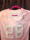 Iconic Jeweled Embellished Pink Frost Mesh Girl's Sports Short Sleeve Jersey