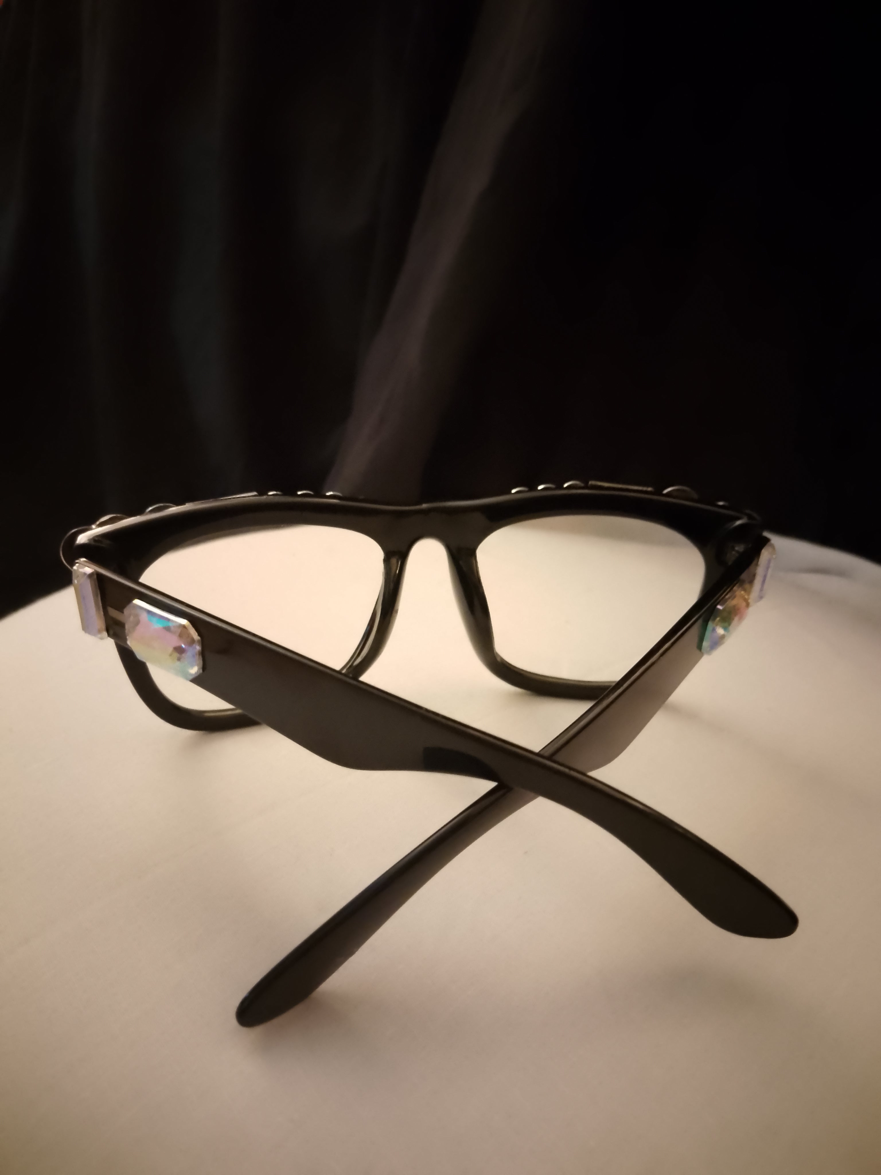 Luxurious Librarian Cat Eye Sleek Refined Black Rim Frame Glasses