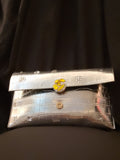 Platinum Electric Slide Fold Metallic Clutch  Bag