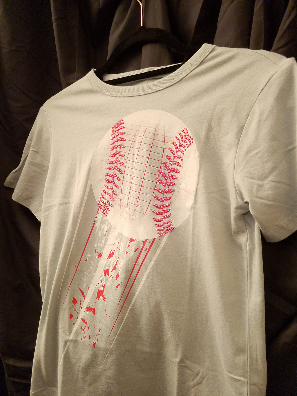 Power Pitch Sequined Baseball  Motion Boy's Short Sleeve Sports T-Shirt -  Style 120