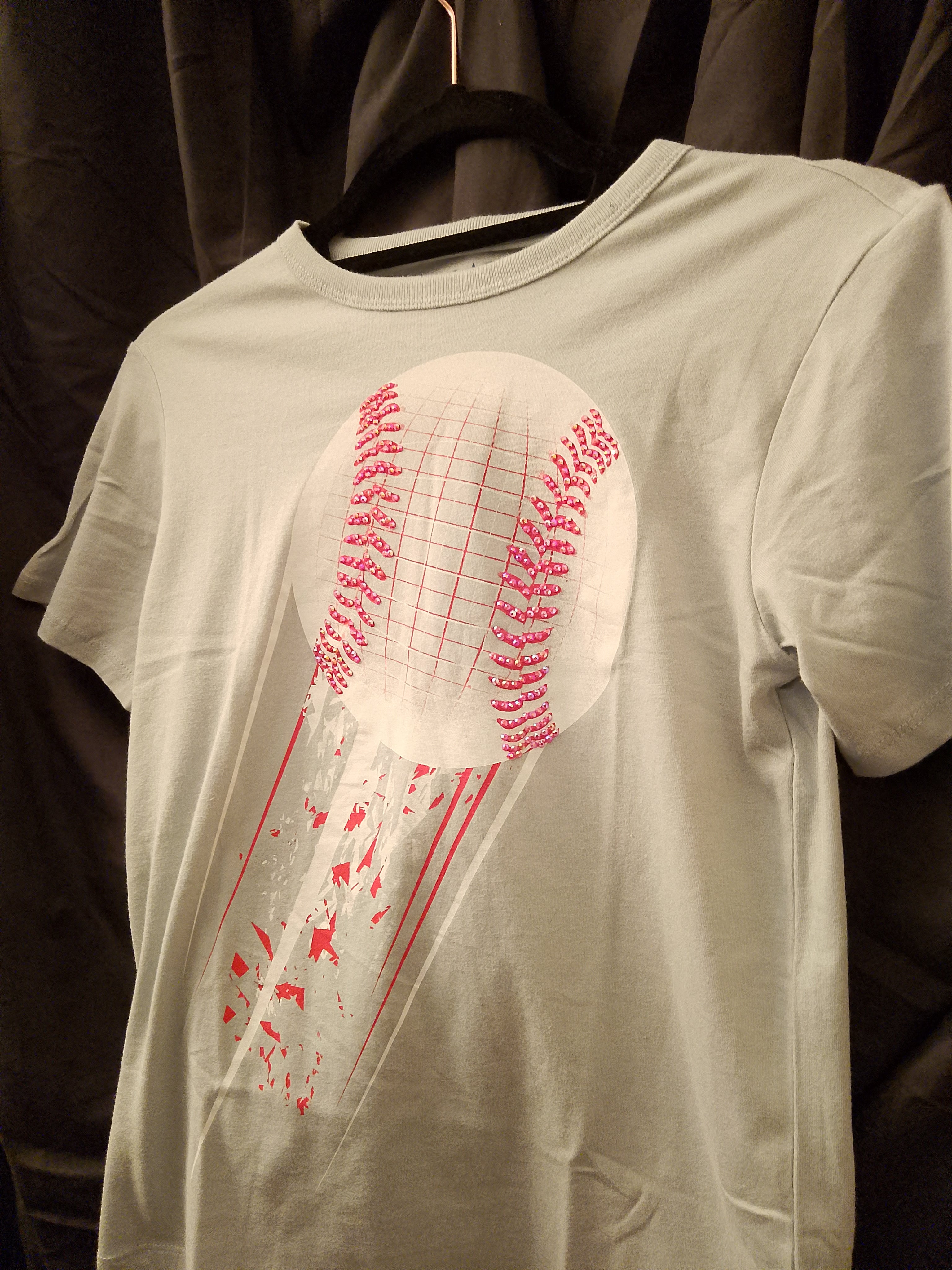 Power Pitch Sequined Baseball  Motion Boy's Short Sleeve Sports T-Shirt -  Style 120