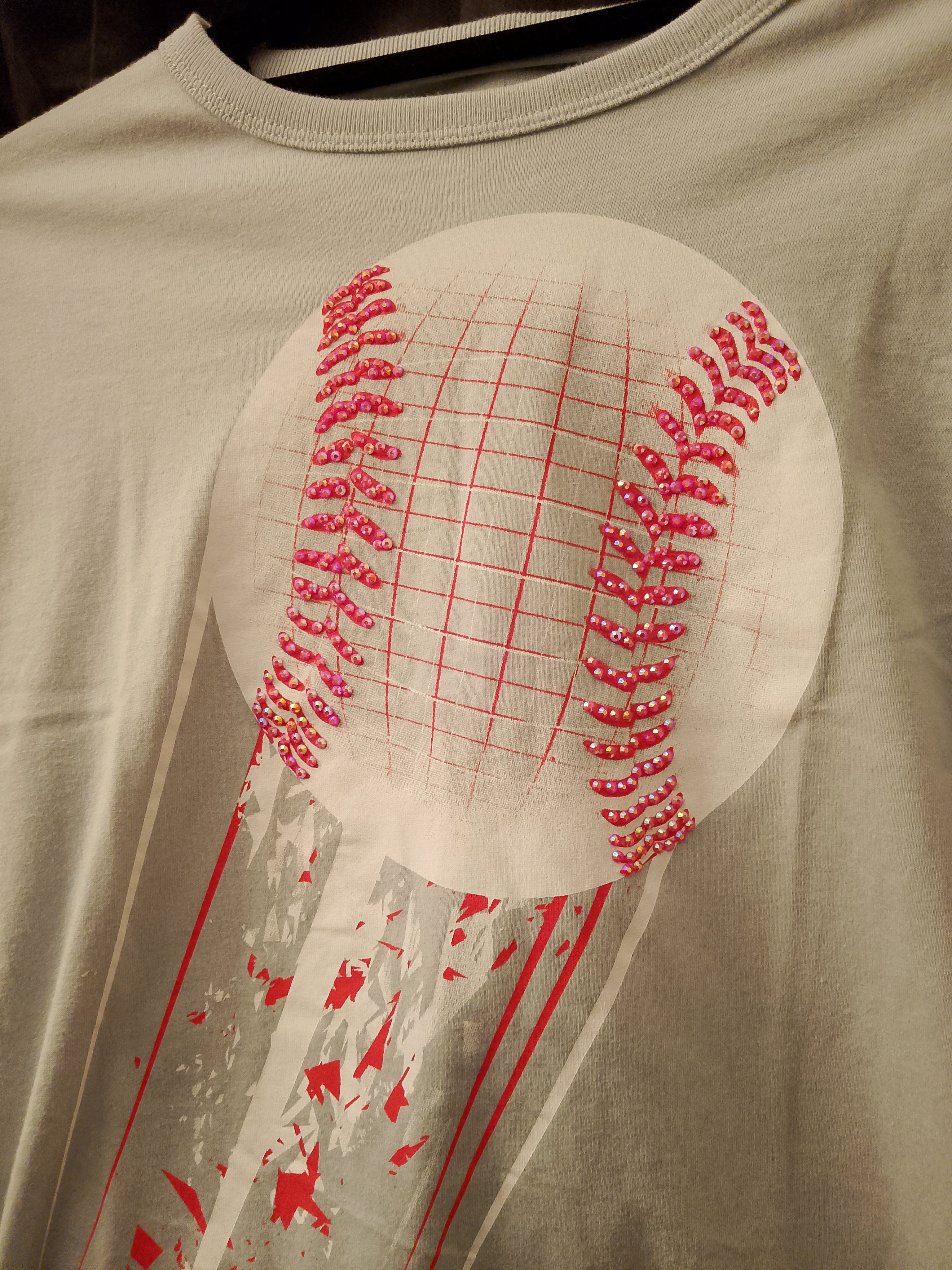 Power Pitch Sequined Baseball  Motion Boy's Short Sleeve Sports T-Shirt -  Style 120