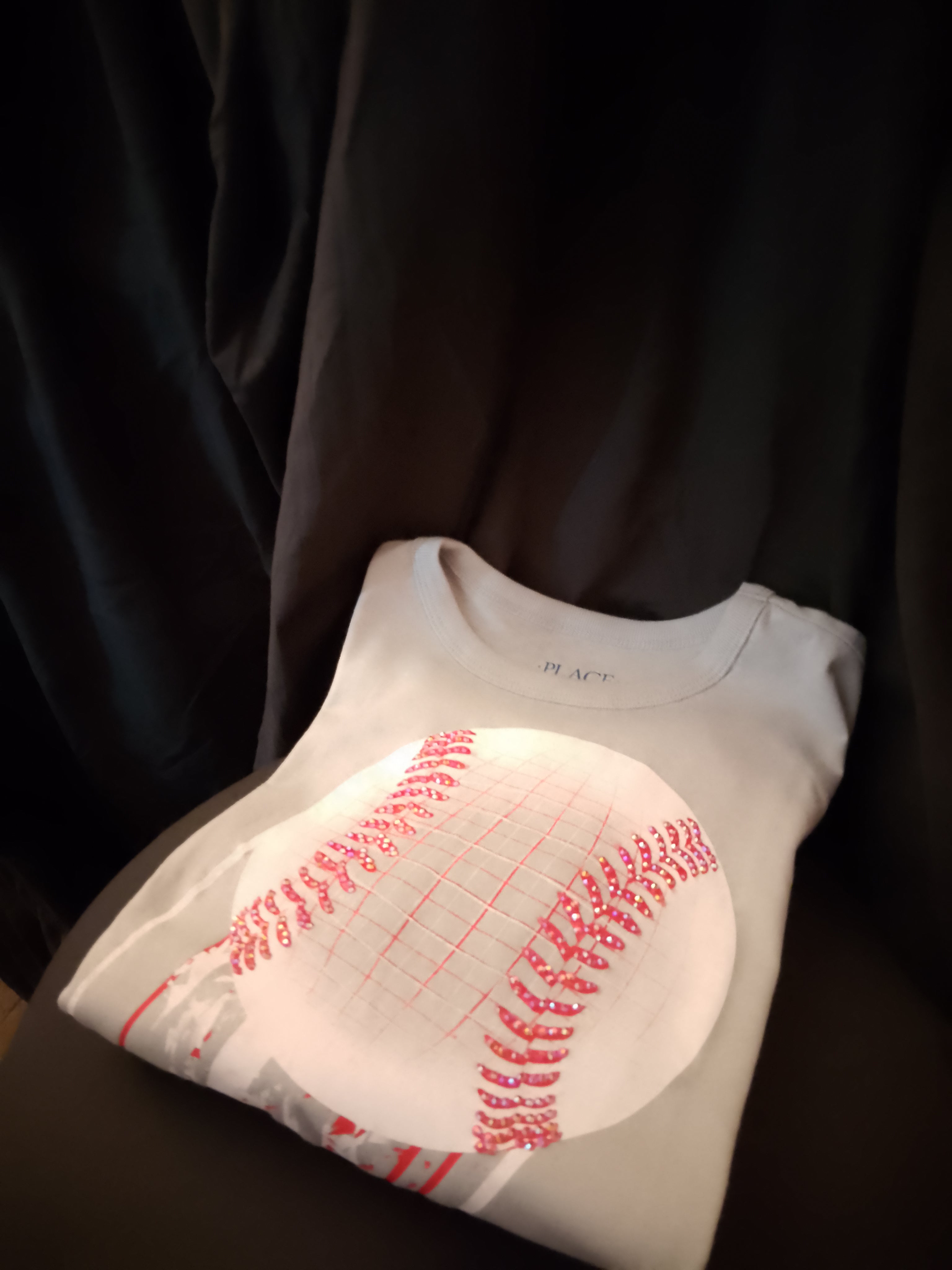 Power Pitch Sequined Baseball  Motion Boy's Short Sleeve Sports T-Shirt -  Style 120