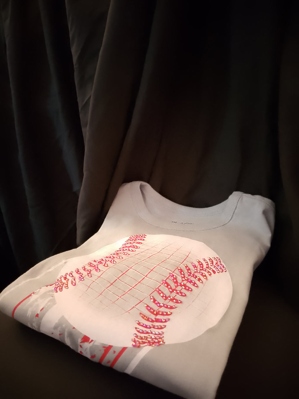 Power Pitch Sequined Baseball  Motion Boy's Short Sleeve Sports T-Shirt -  Style 120