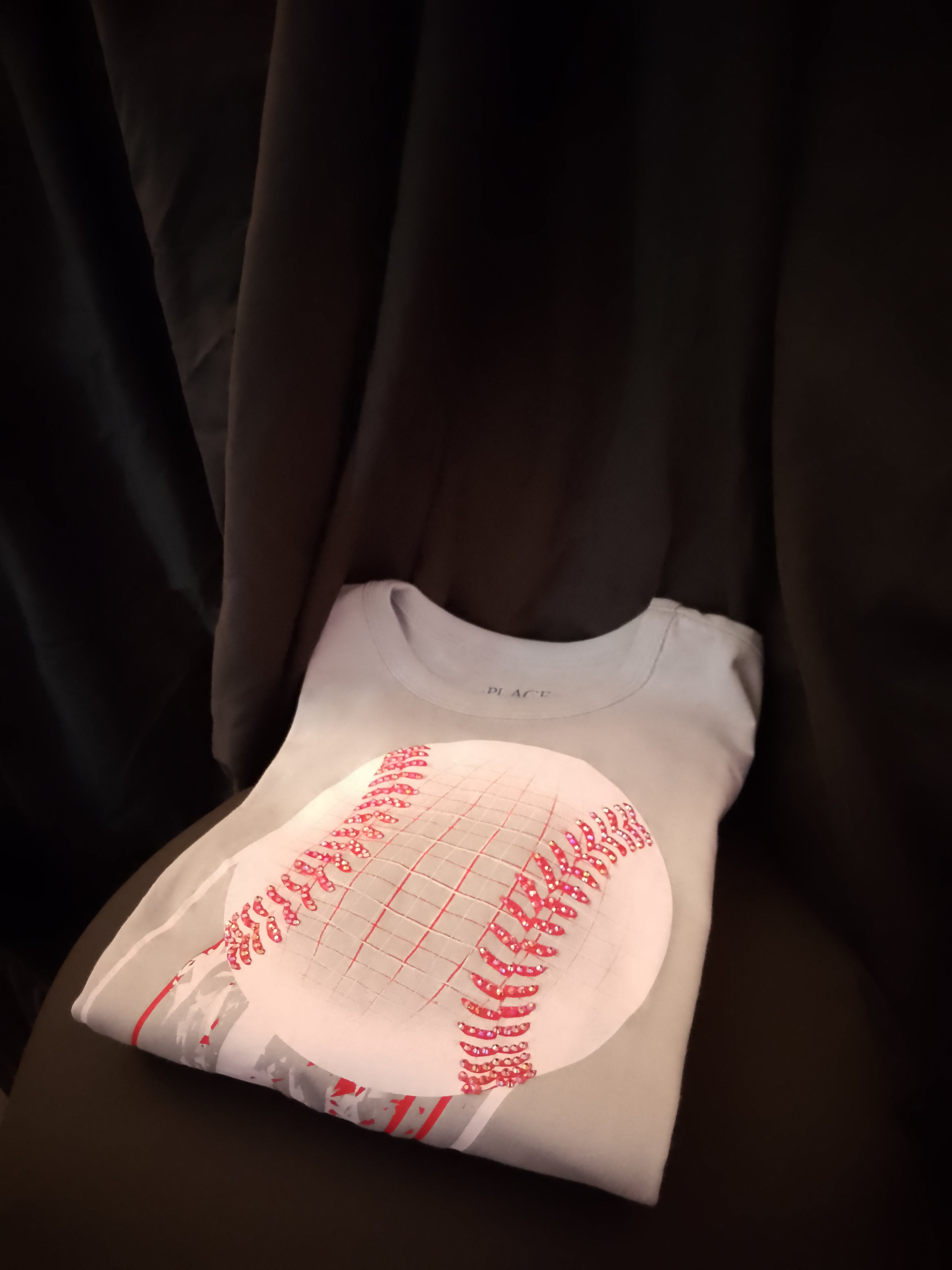 Power Pitch Sequined Baseball  Motion Boy's Short Sleeve Sports T-Shirt -  Style 120