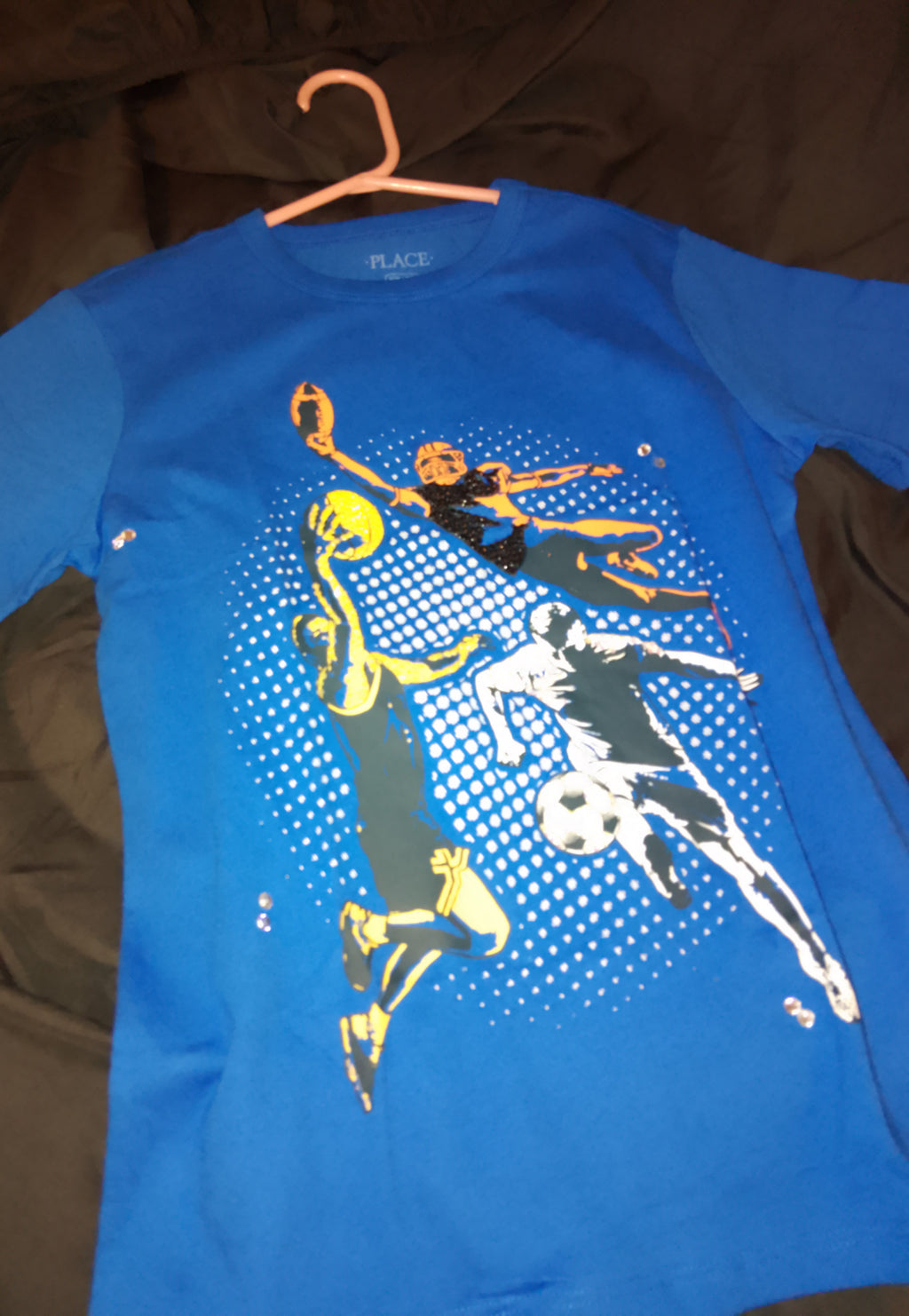 Leap And Score Winning Streak Action Packed Boy's Graphics Short Sleeve T-Shirt - Style 119