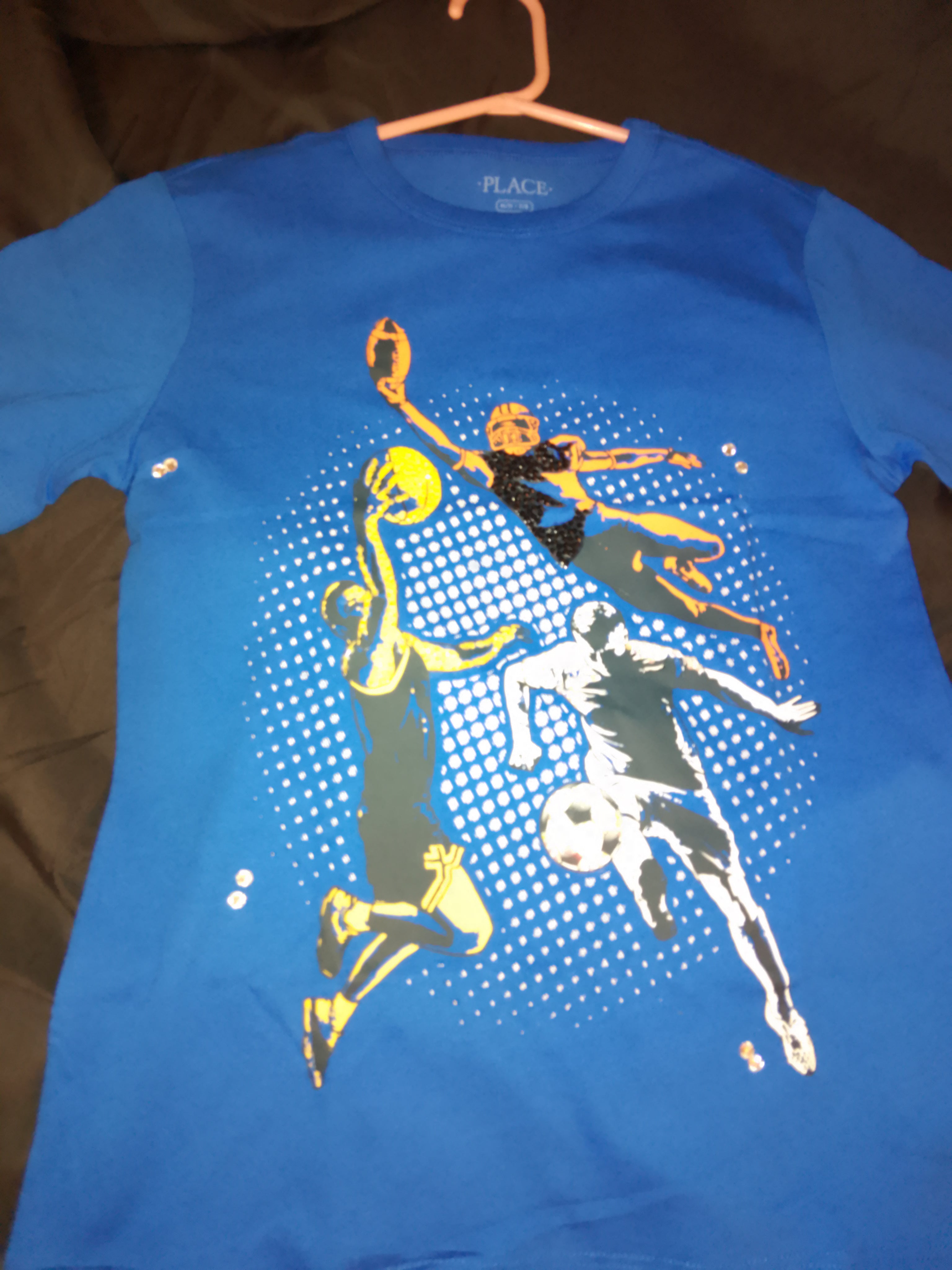 Leap And Score Winning Streak Action Packed Boy's Graphics Short Sleeve T-Shirt - Style 119