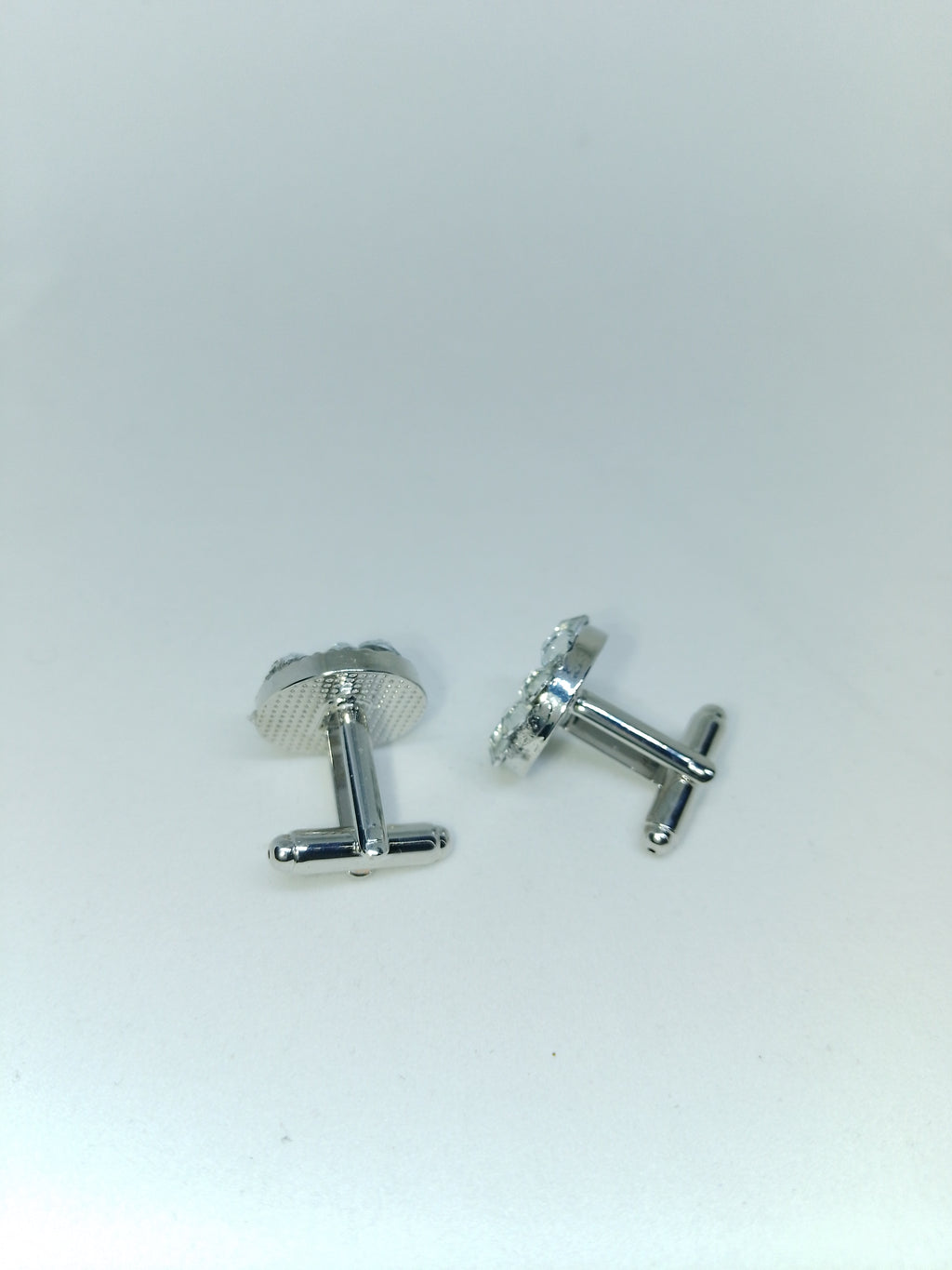 Zenith Orion Silver Tone Platinum Gem Men's Cufflink Set