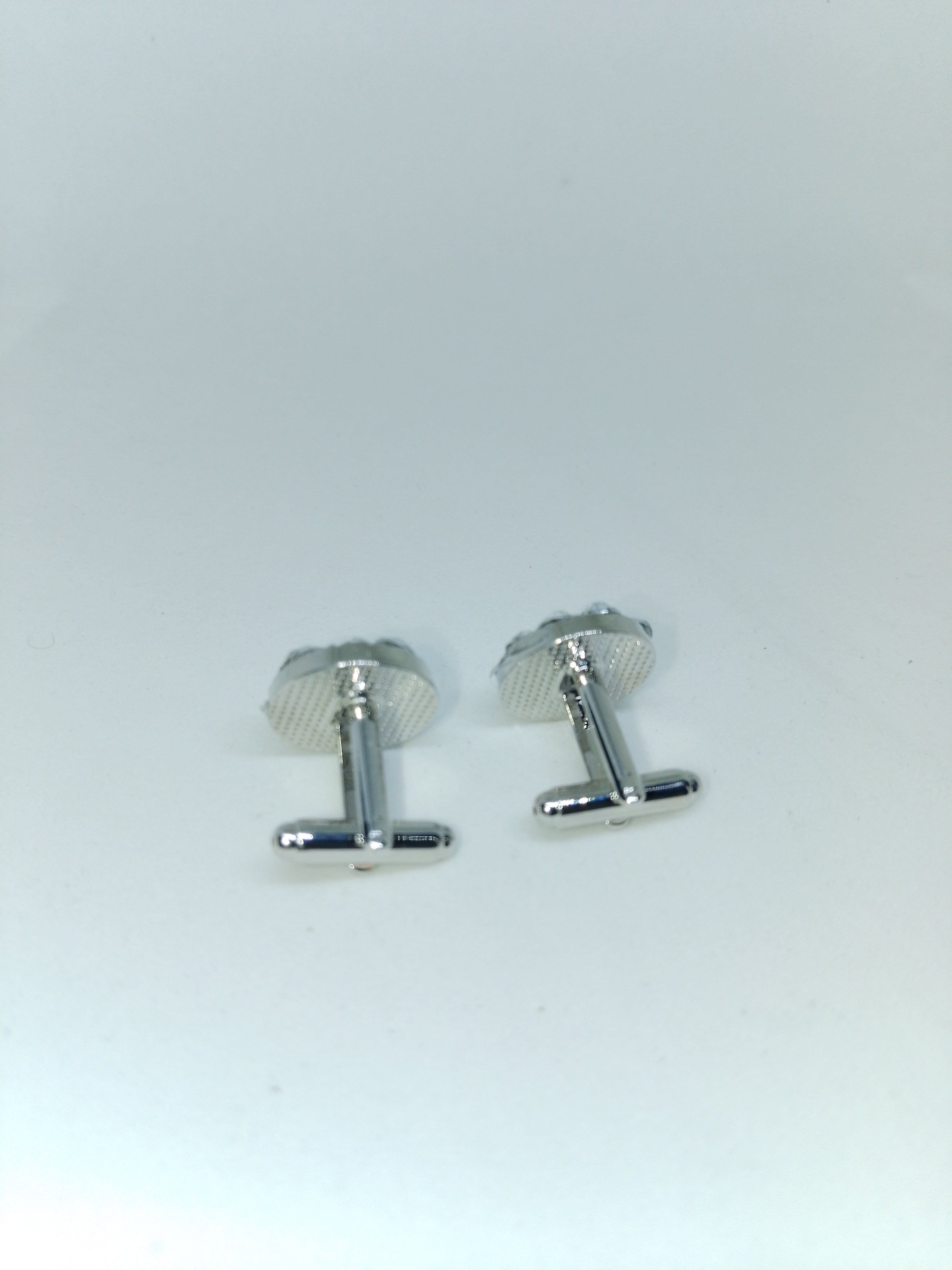 Zenith Orion Silver Tone Platinum Gem Men's Cufflink Set