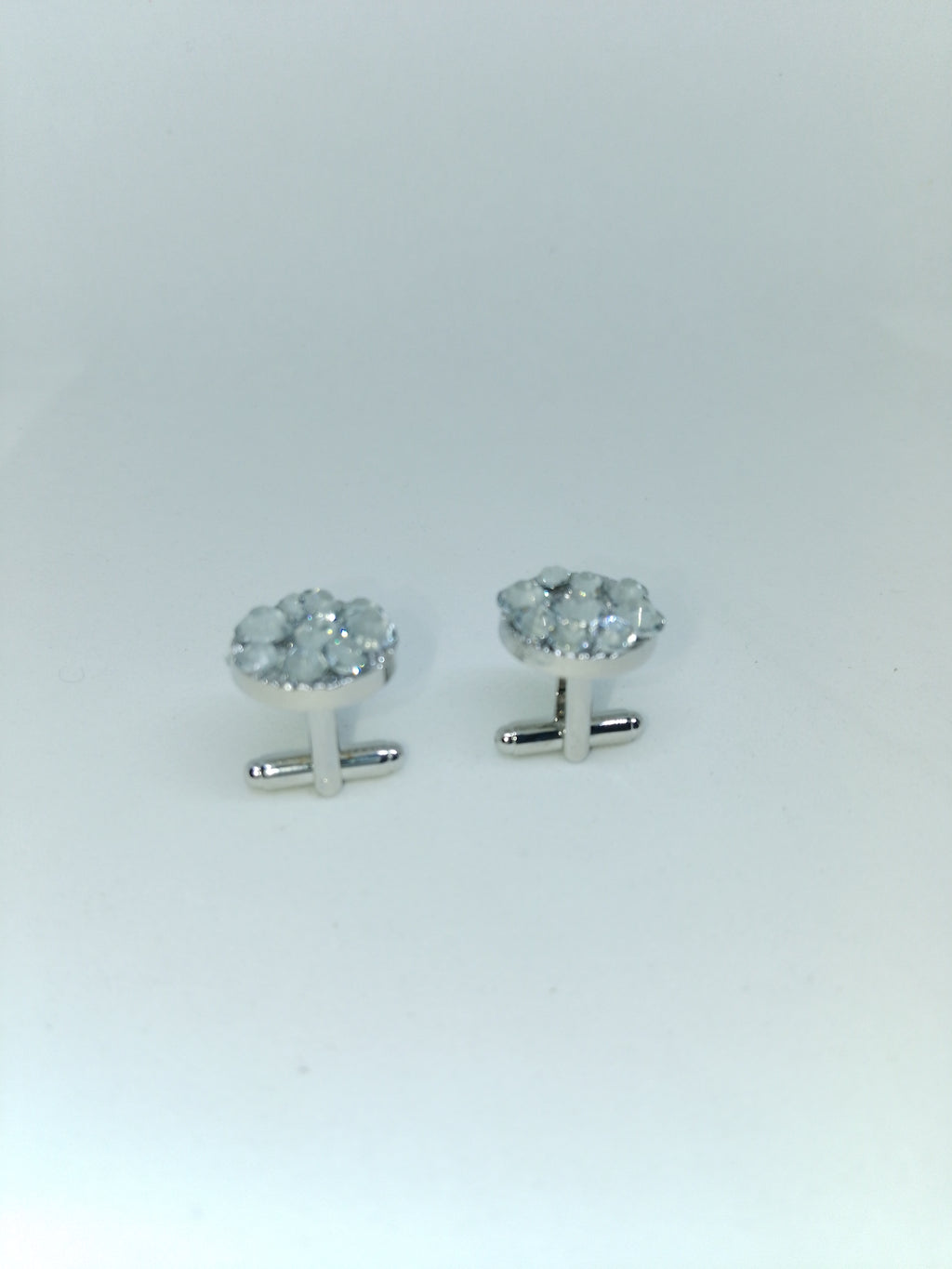 Zenith Orion Silver Tone Platinum Gem Men's Cufflink Set