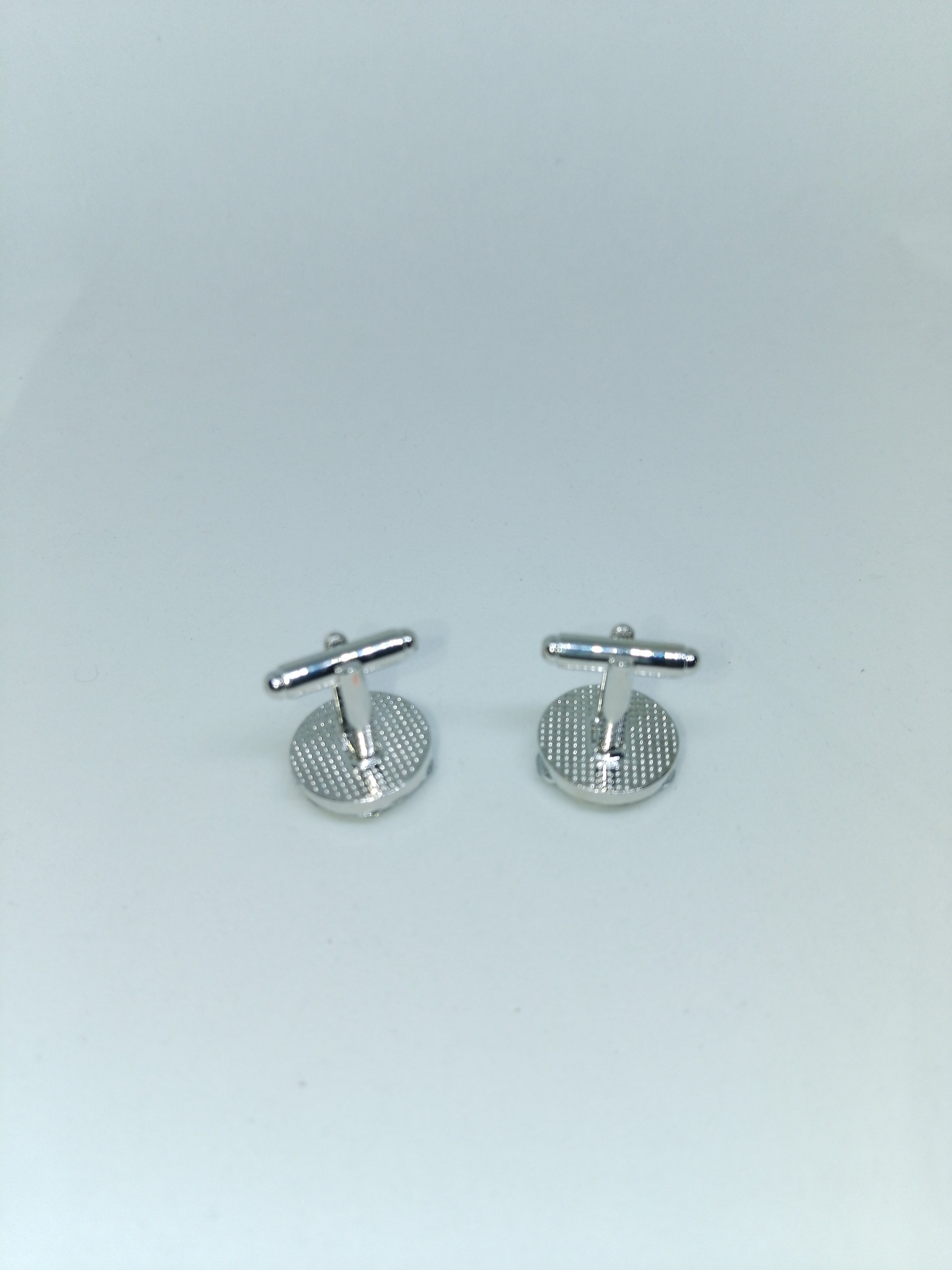 Zenith Orion Silver Tone Platinum Gem Men's Cufflink Set