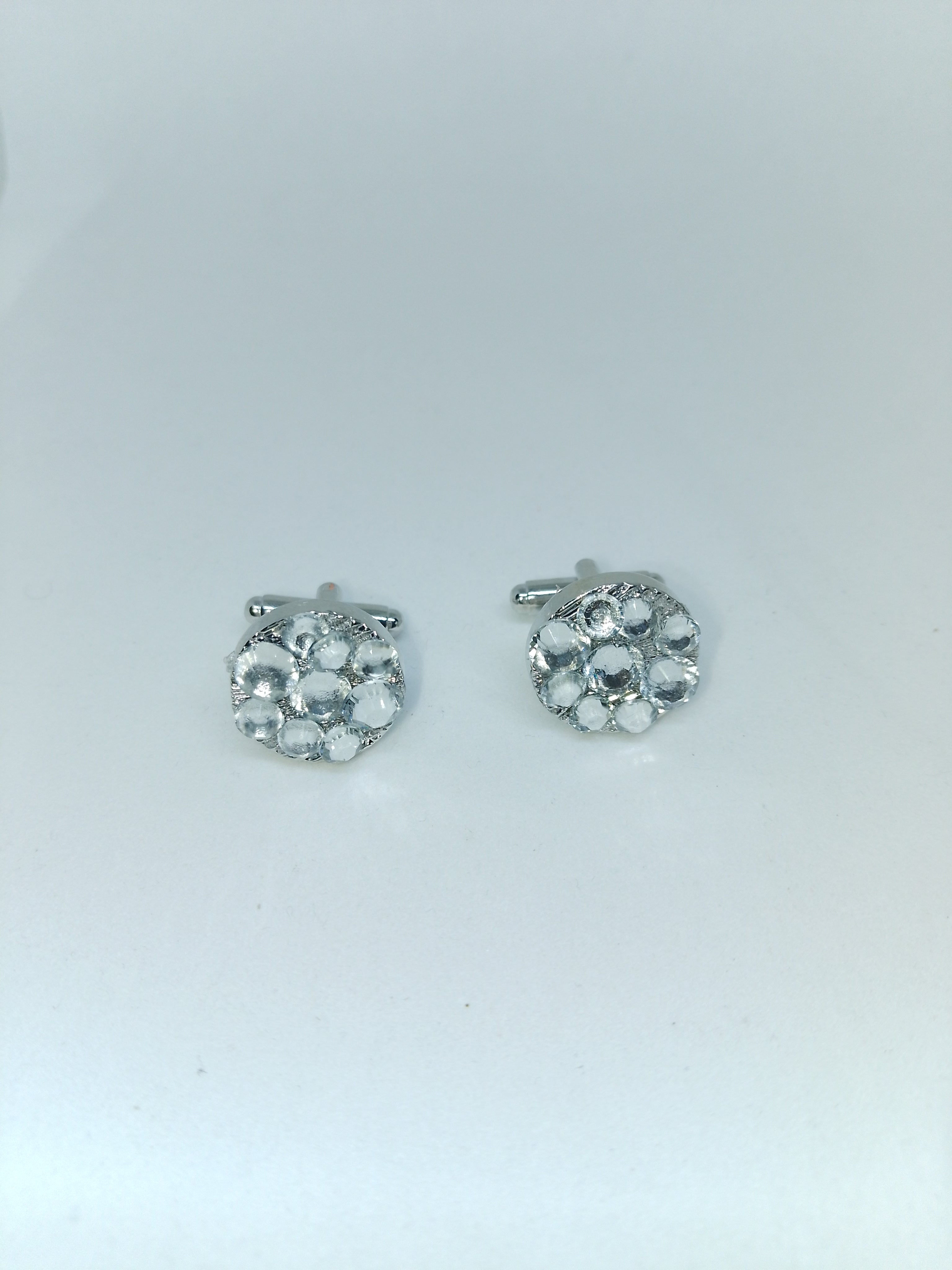 Zenith Orion Silver Tone Platinum Gem Men's Cufflink Set