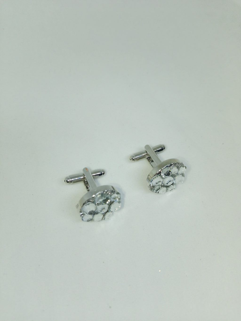 Zenith Orion Silver Tone Platinum Gem Men's Cufflink Set