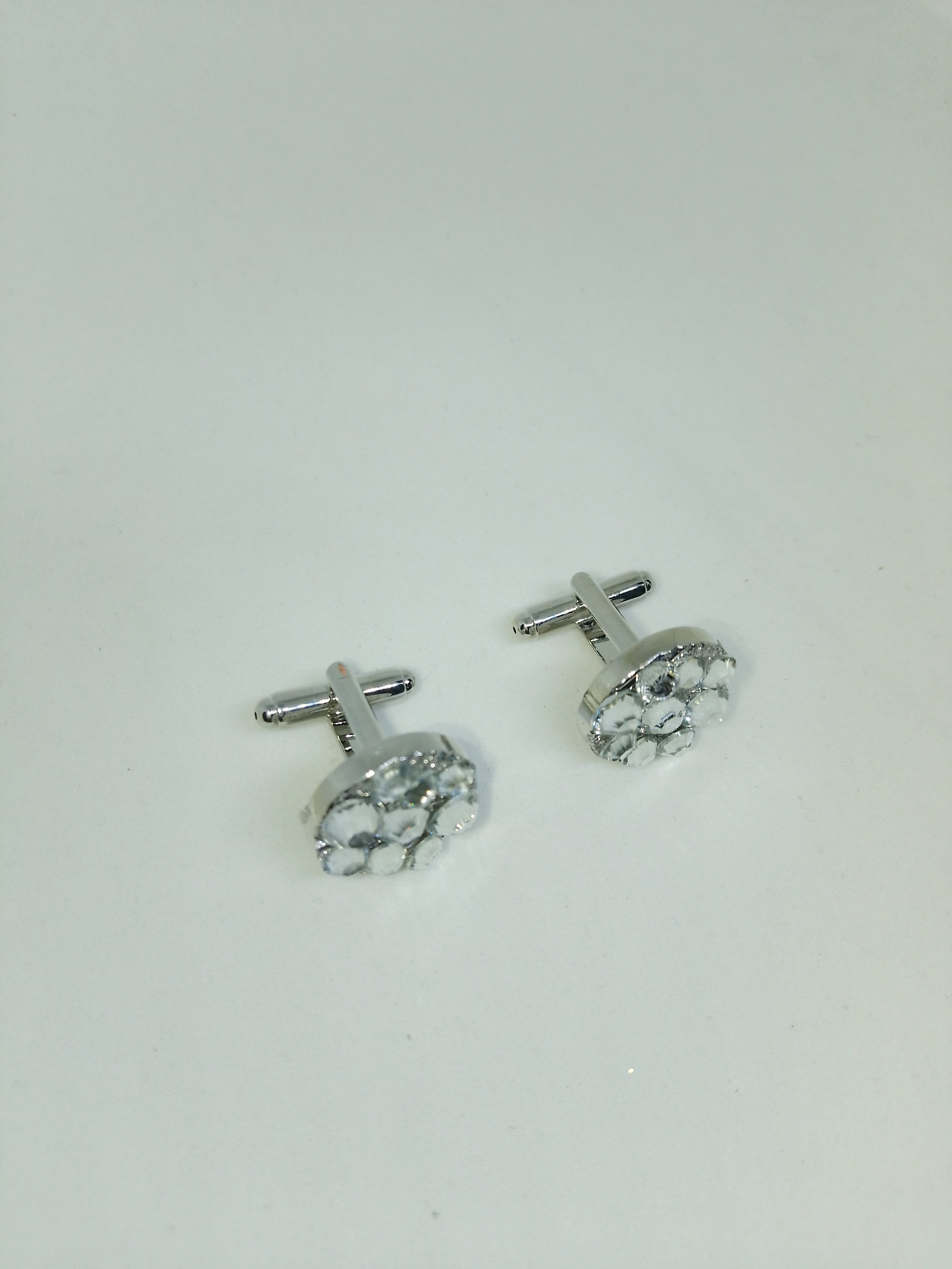 Zenith Orion Silver Tone Platinum Gem Men's Cufflink Set