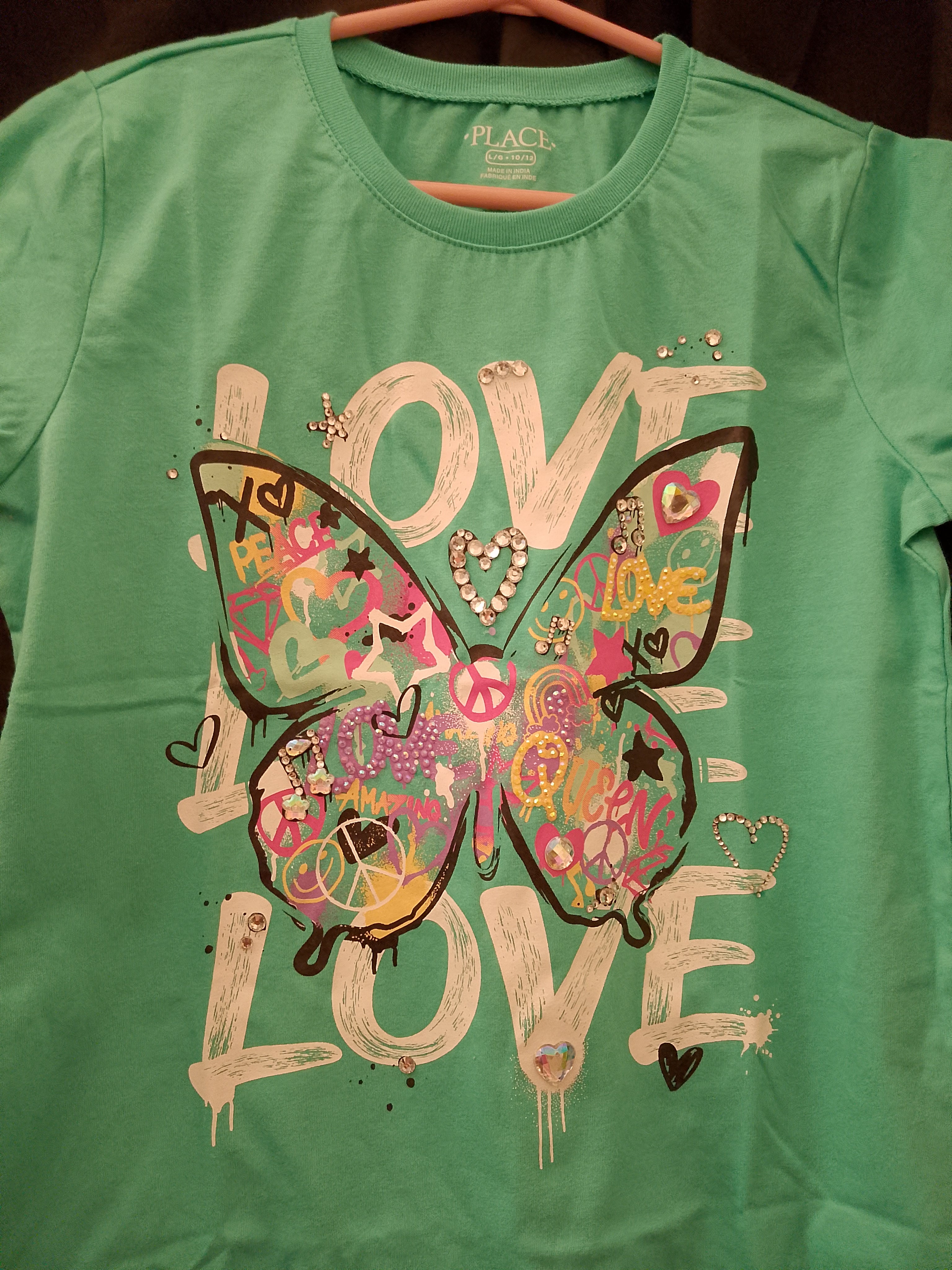 Lovely Sparkle & Fun Girl's Short Sleeve Graphics T - Shirt