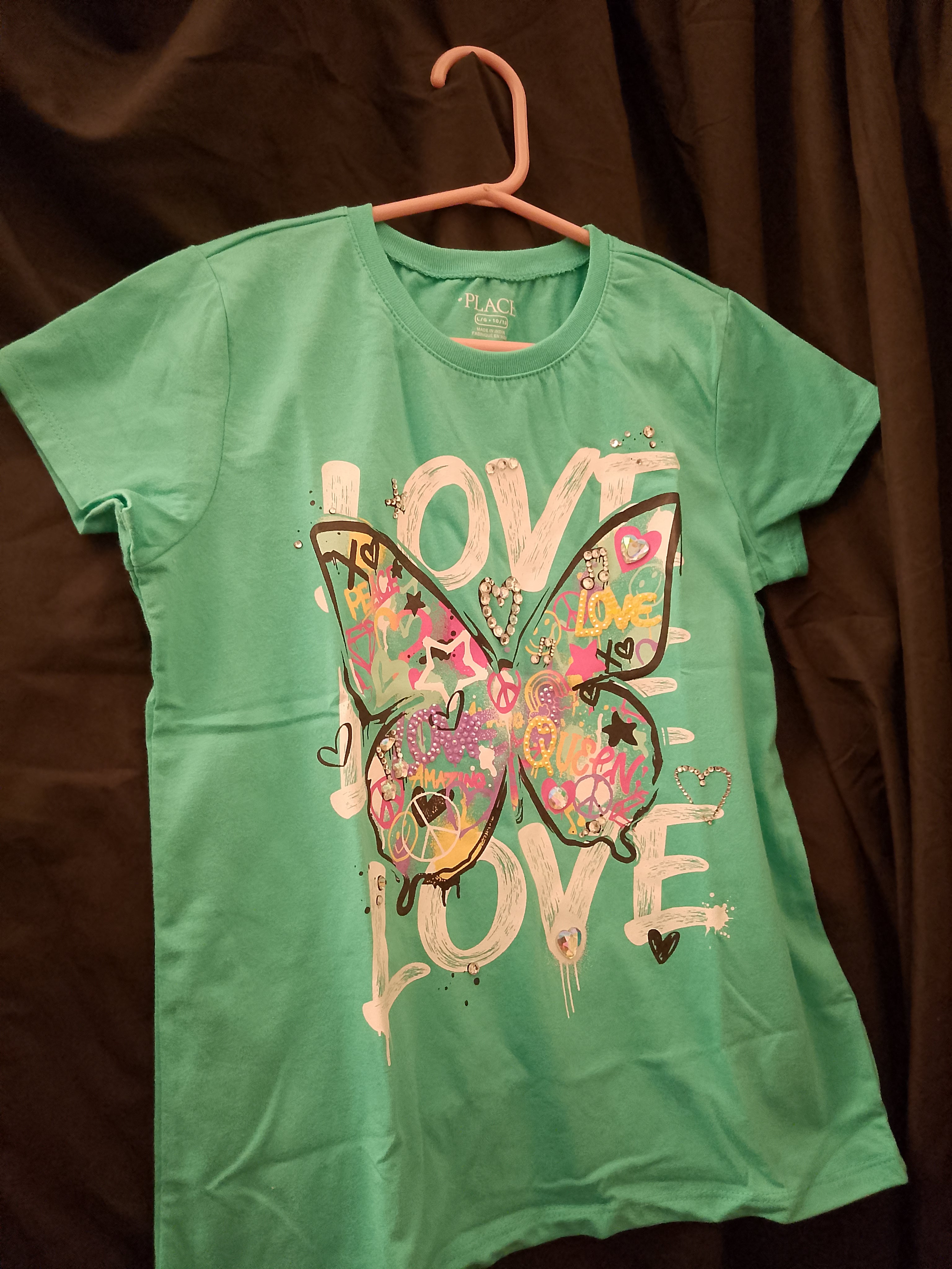 Lovely Sparkle & Fun Girl's Short Sleeve Graphics T - Shirt