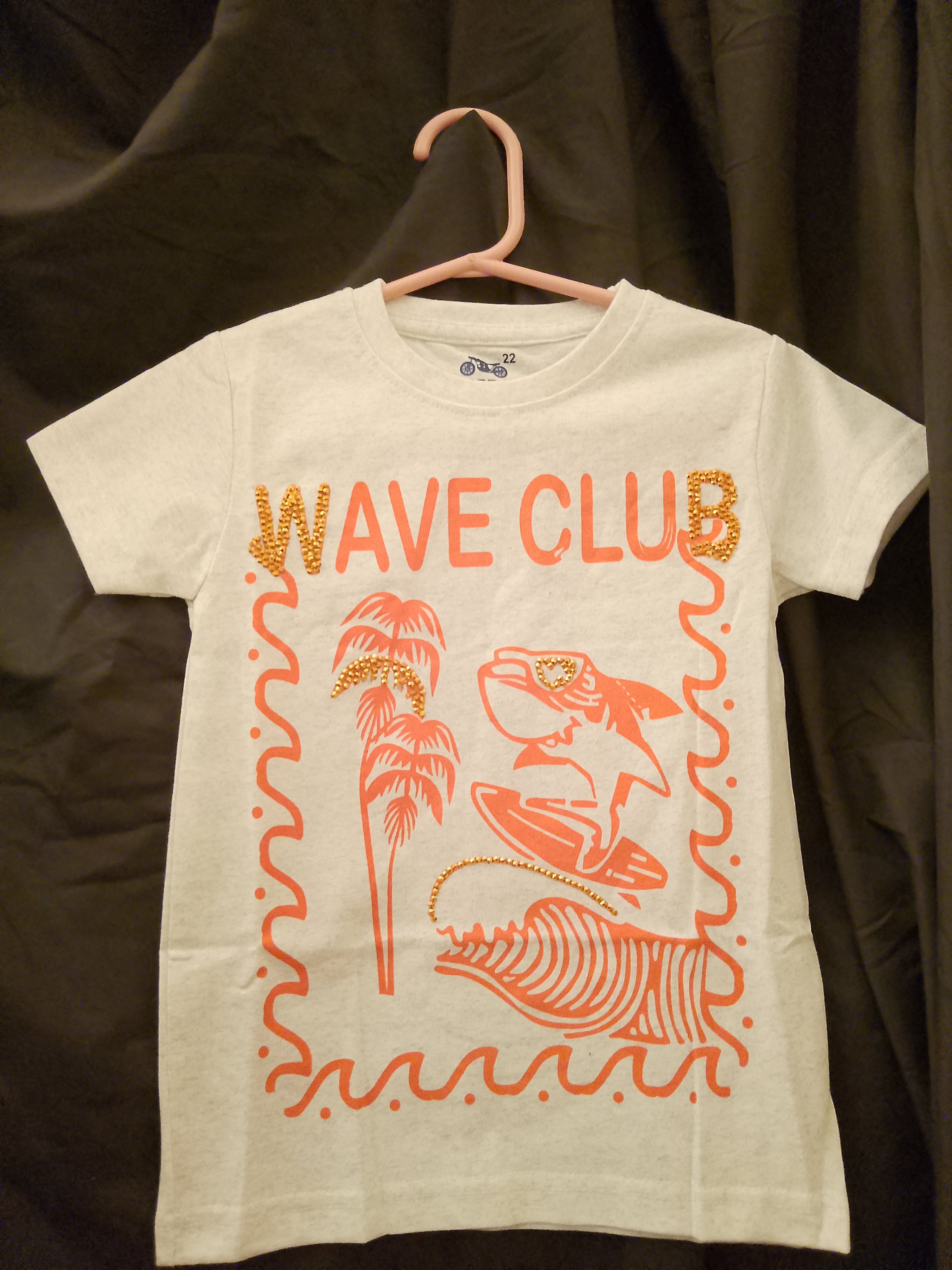 Playful Wave Cub Graphics Short Sleeve Boy's T - Shirt   - Style 118