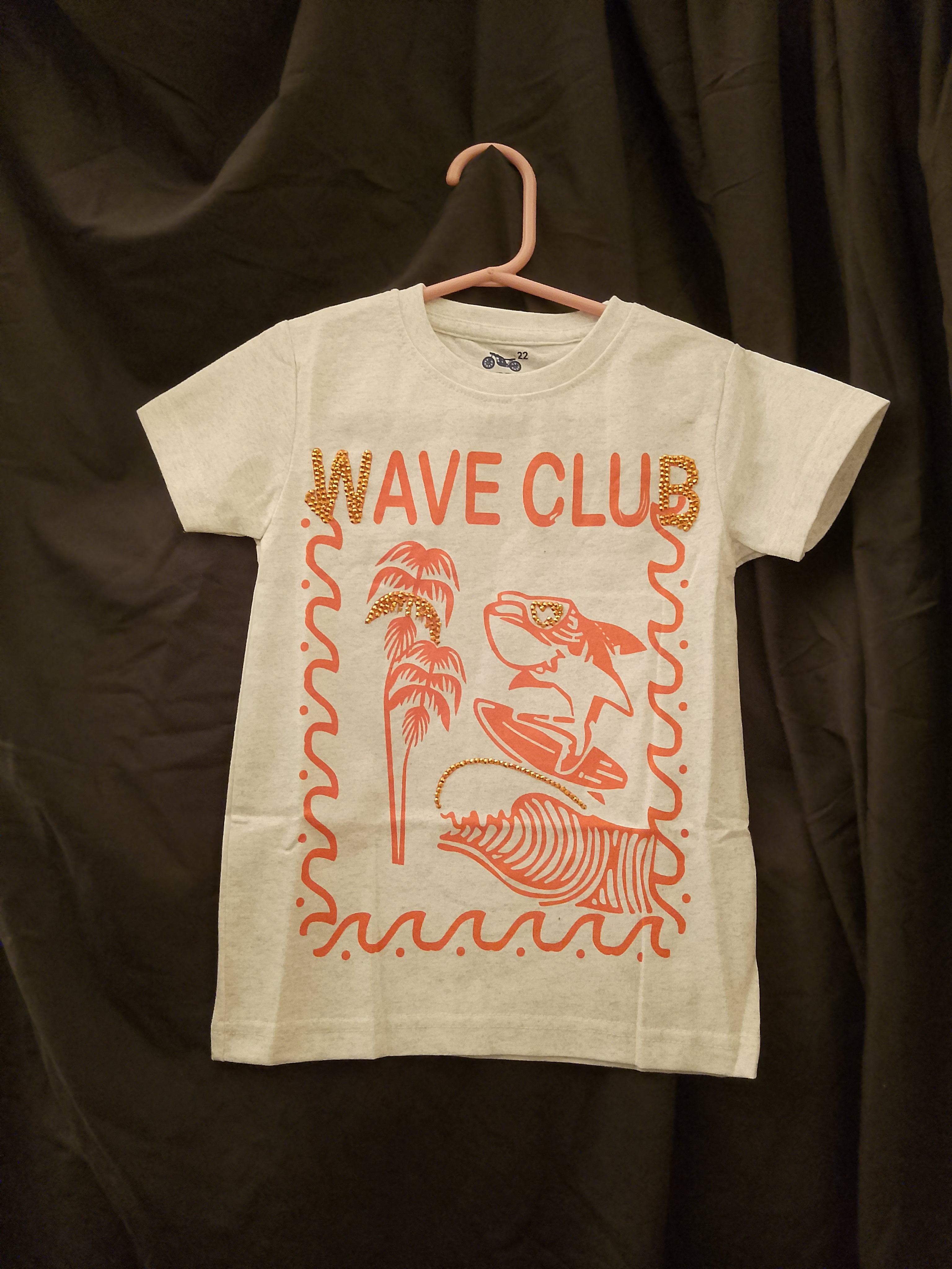Playful Wave Cub Graphics Short Sleeve Boy's T - Shirt   - Style 118