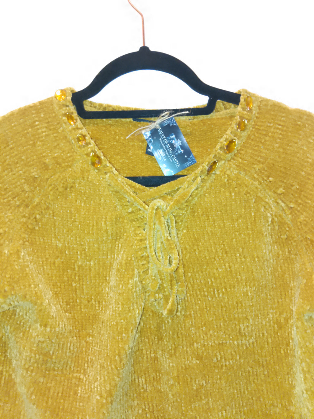 Golden Butter Cup Women's Long Sleeve Plush Velvet Yarn Knit Sweater