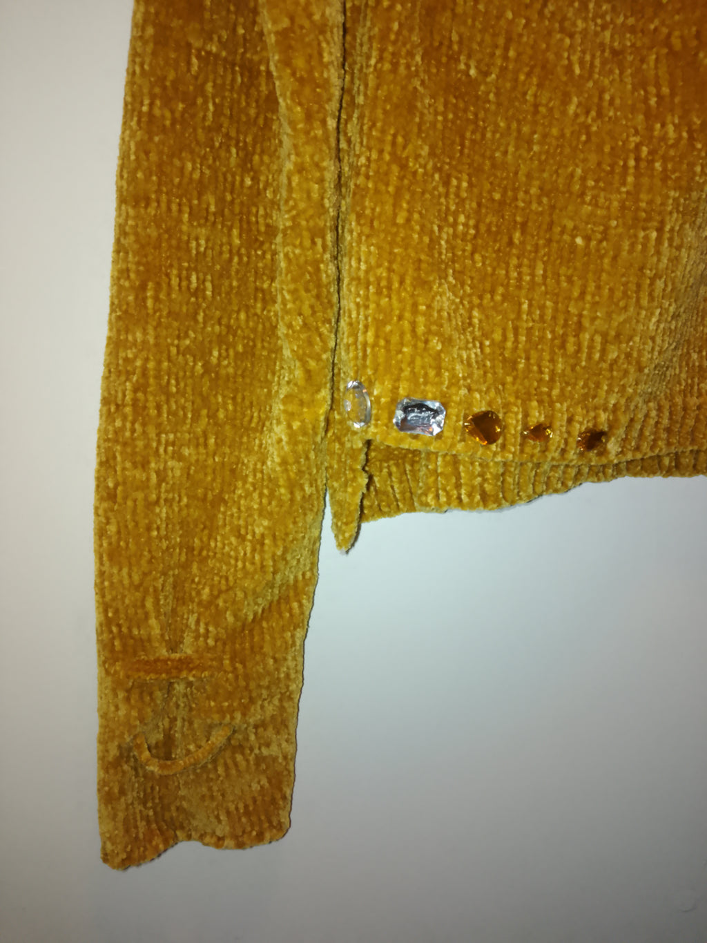 Golden Butter Cup Women's Long Sleeve Plush Velvet Yarn Knit Sweater