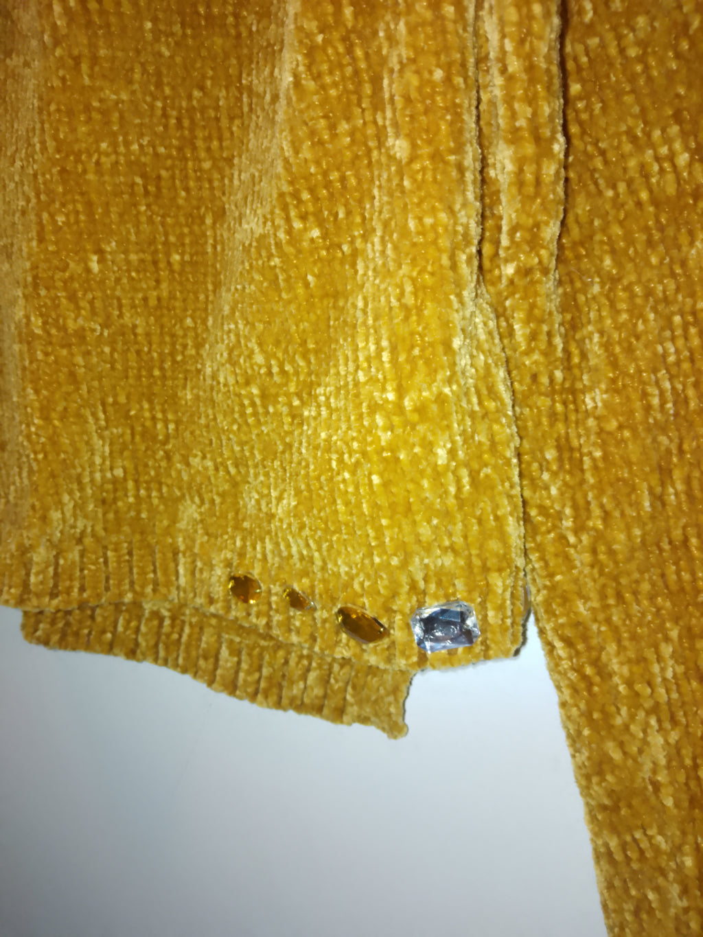 Golden Butter Cup Women's Long Sleeve Plush Velvet Yarn Knit Sweater