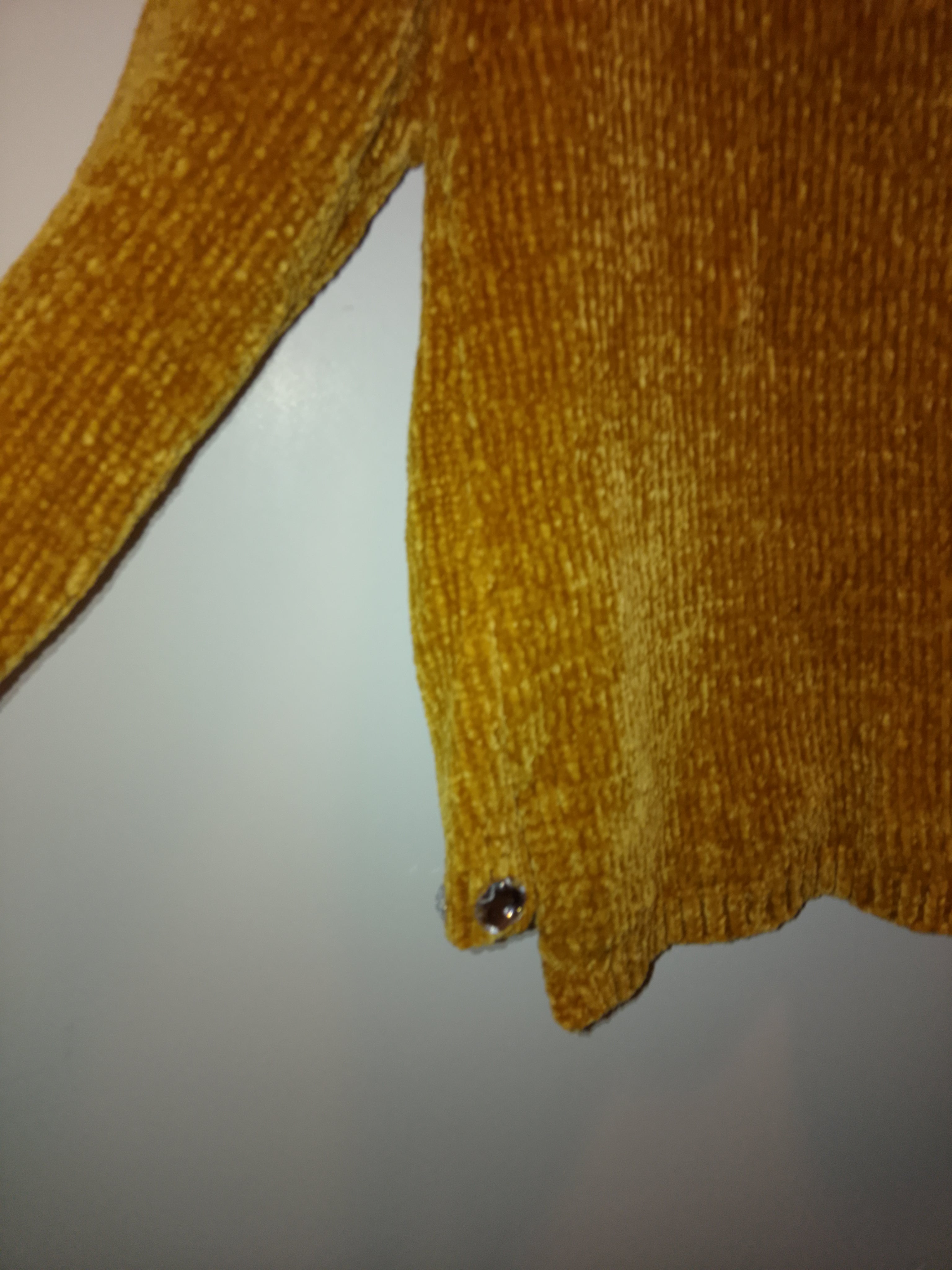 Golden Butter Cup Women's Long Sleeve Plush Velvet Yarn Knit Sweater