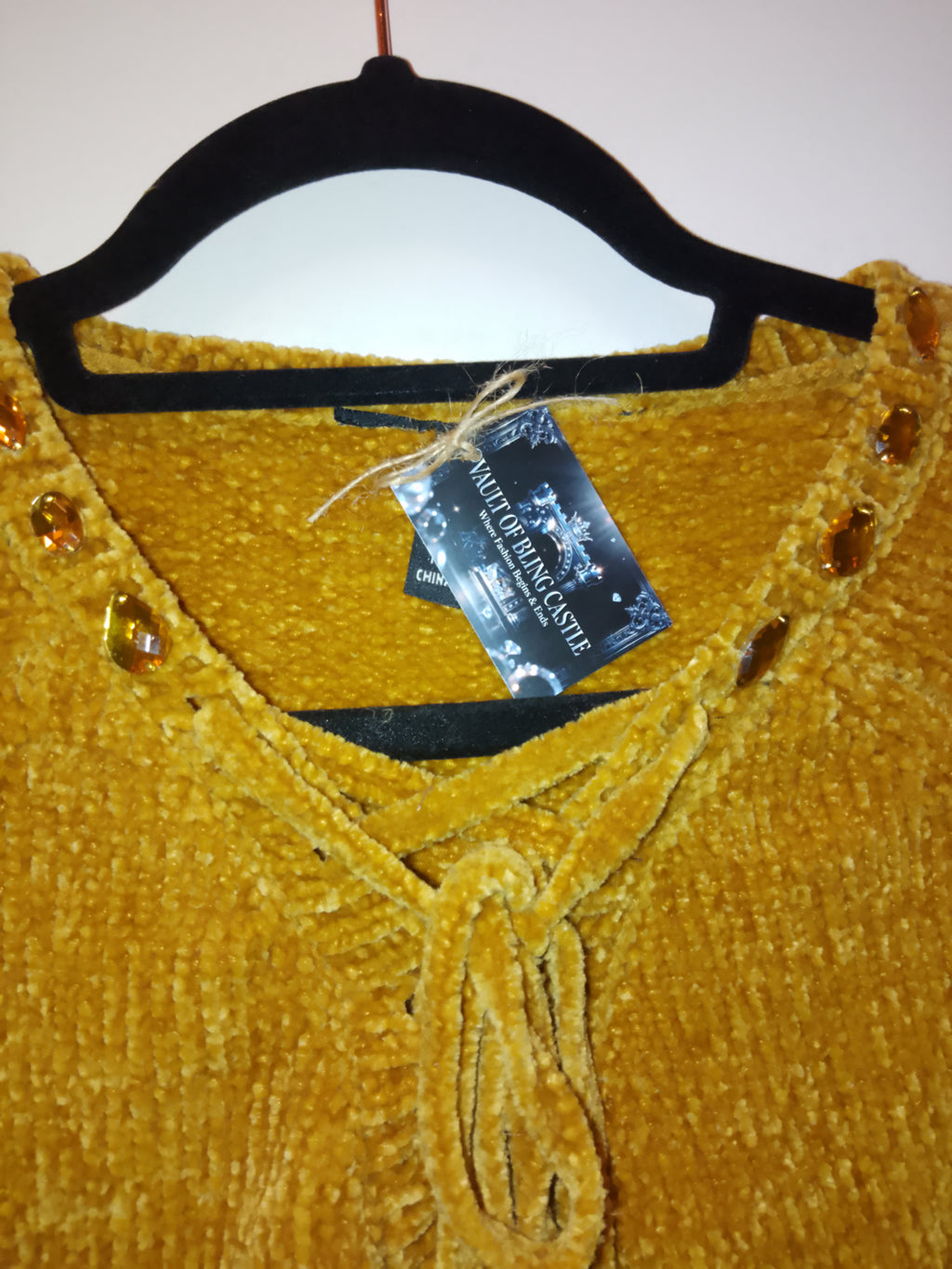 Golden Butter Cup Women's Long Sleeve Plush Velvet Yarn Knit Sweater