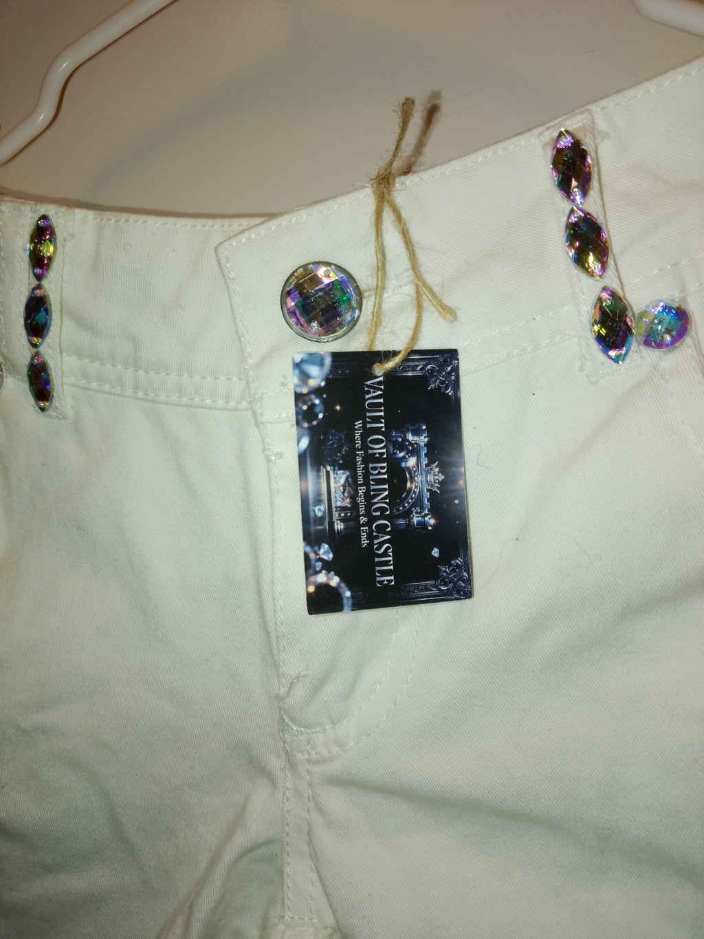 Princess & Vogue Flare Girl's Frill & Jingle Ivory Shorts